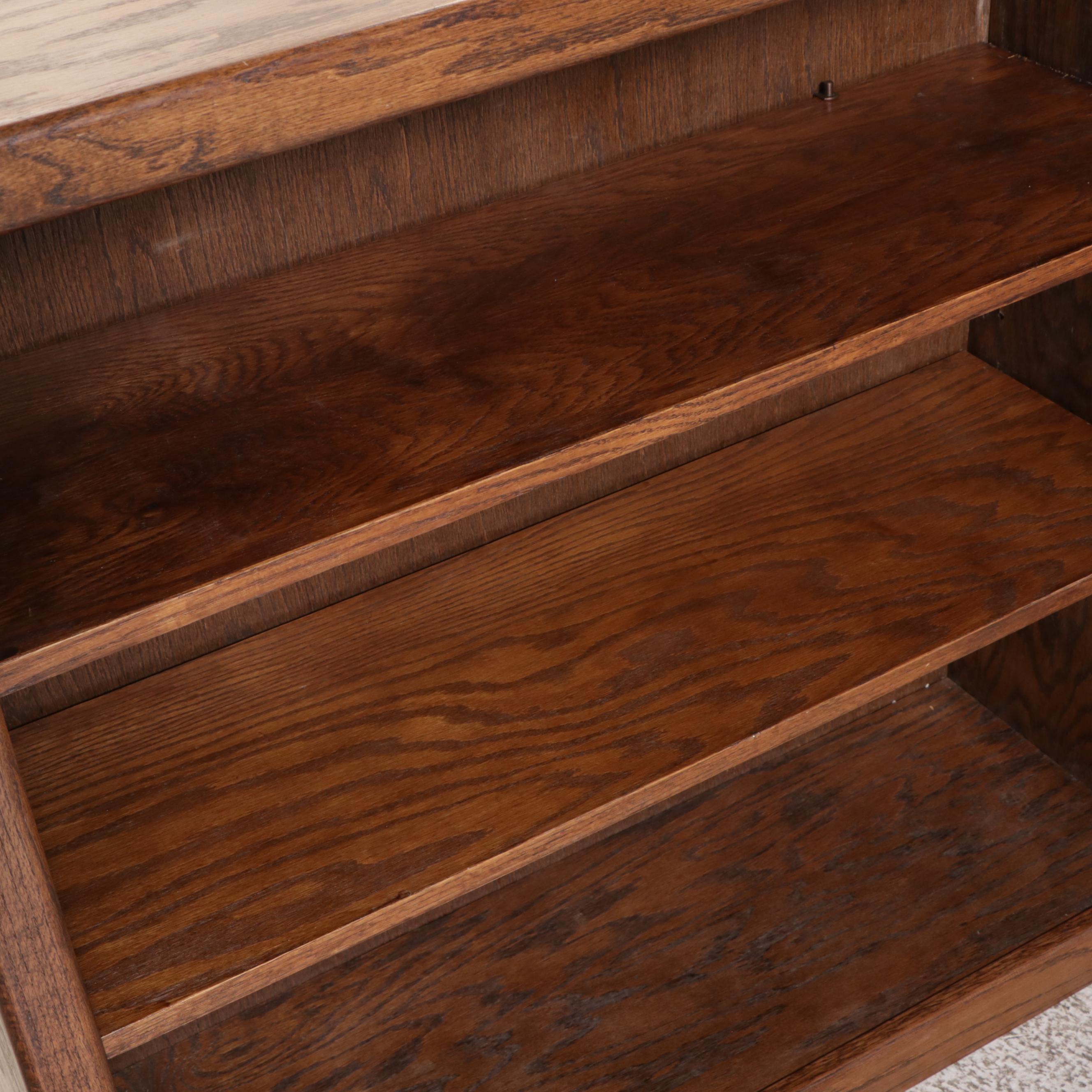 Set of Three Oak Finish Shelves
