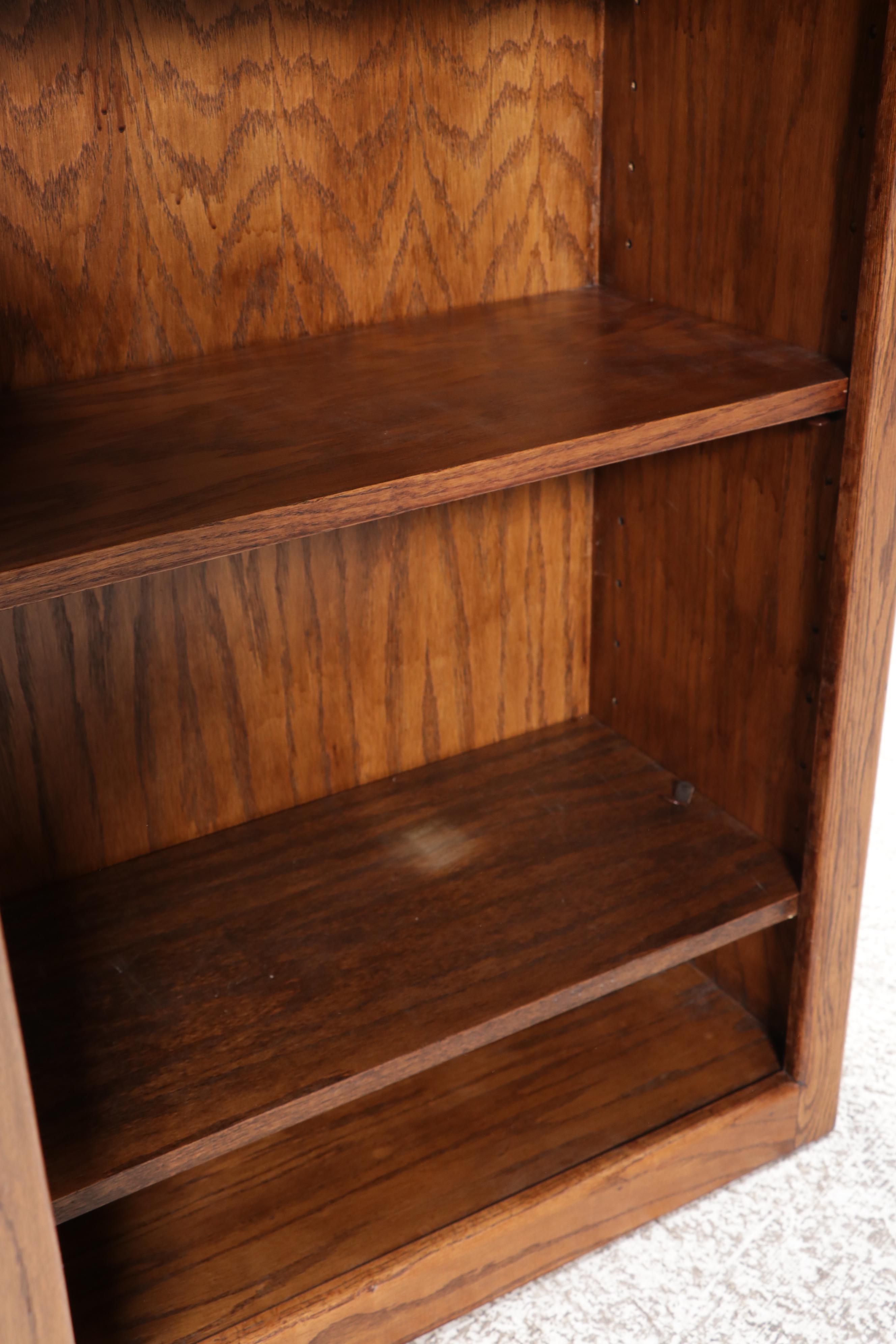 Set of Three Oak Finish Shelves