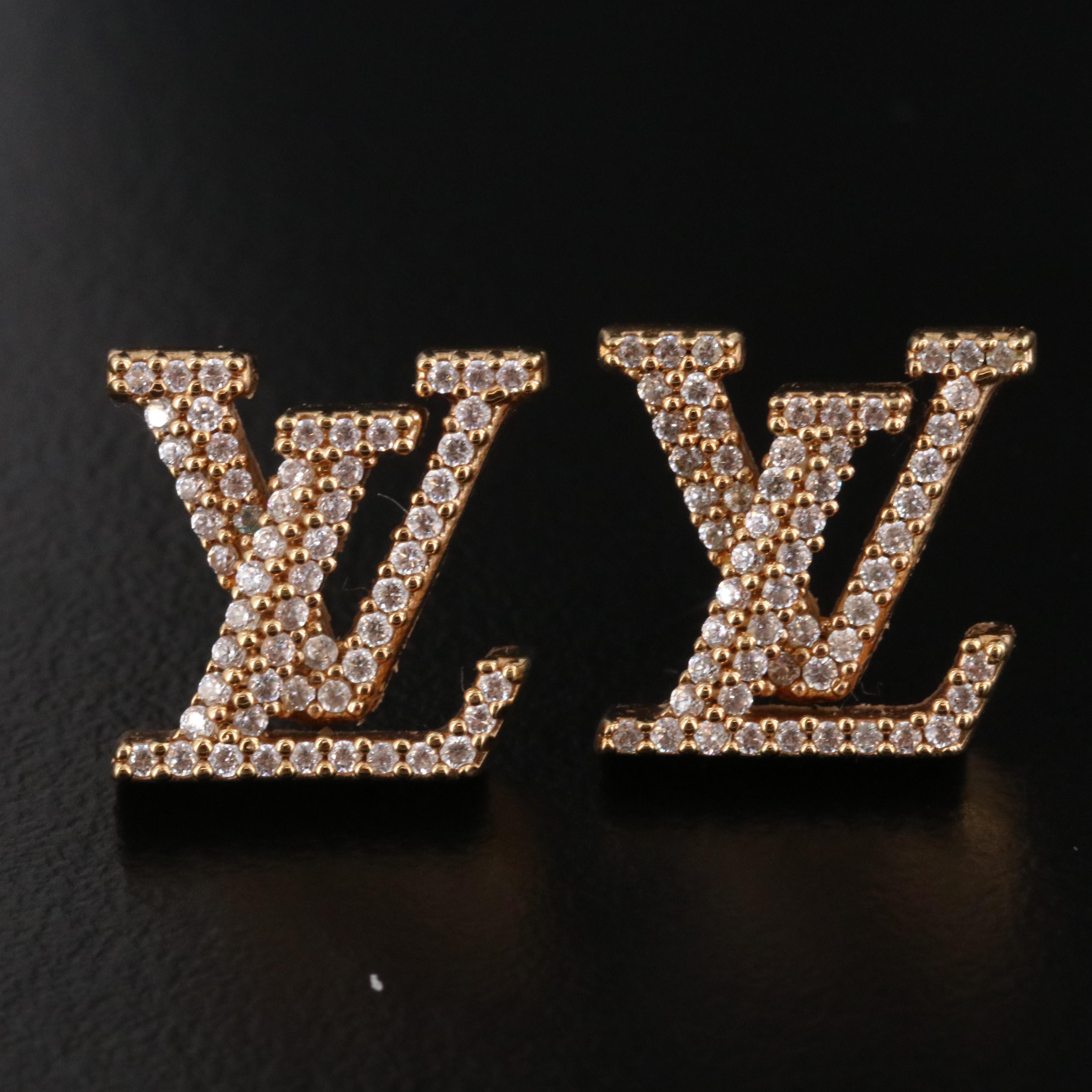 Louis Vuitton Monogram Crystal Earrings