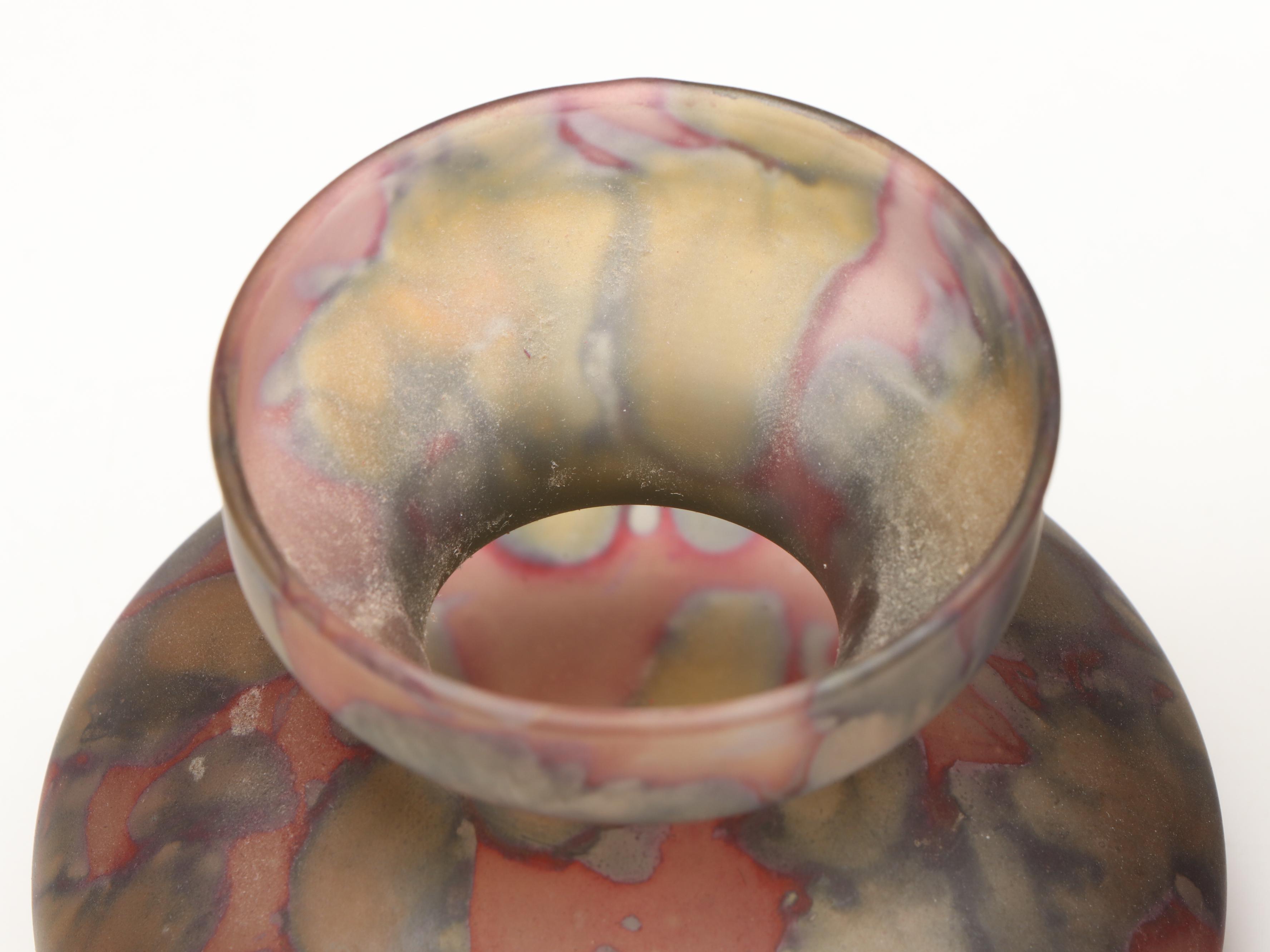 Art Nouveau Style Painted Art Glass Vases