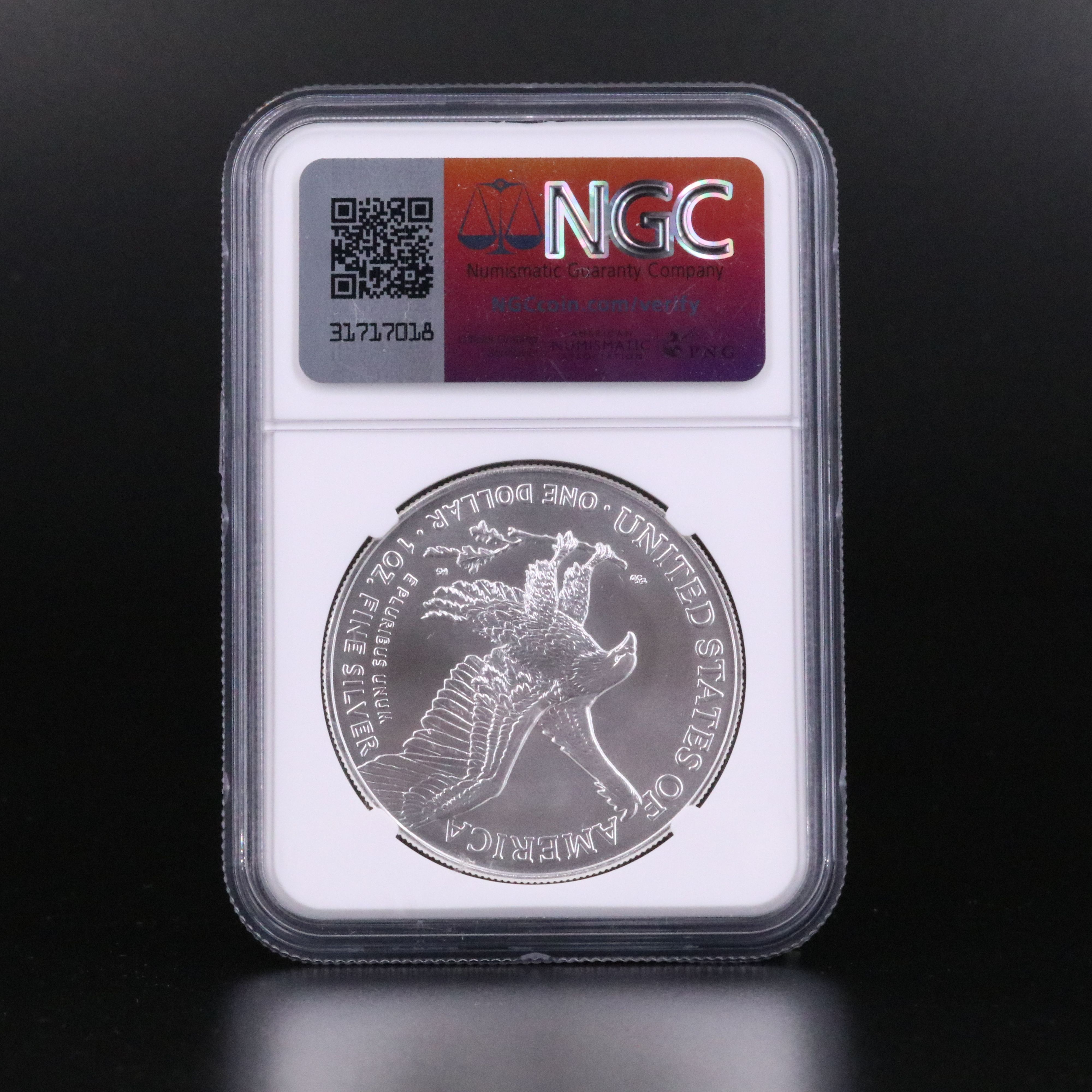 NGC Graded MS70 2024 $1 U.S. Silver Eagle Signed by Uram