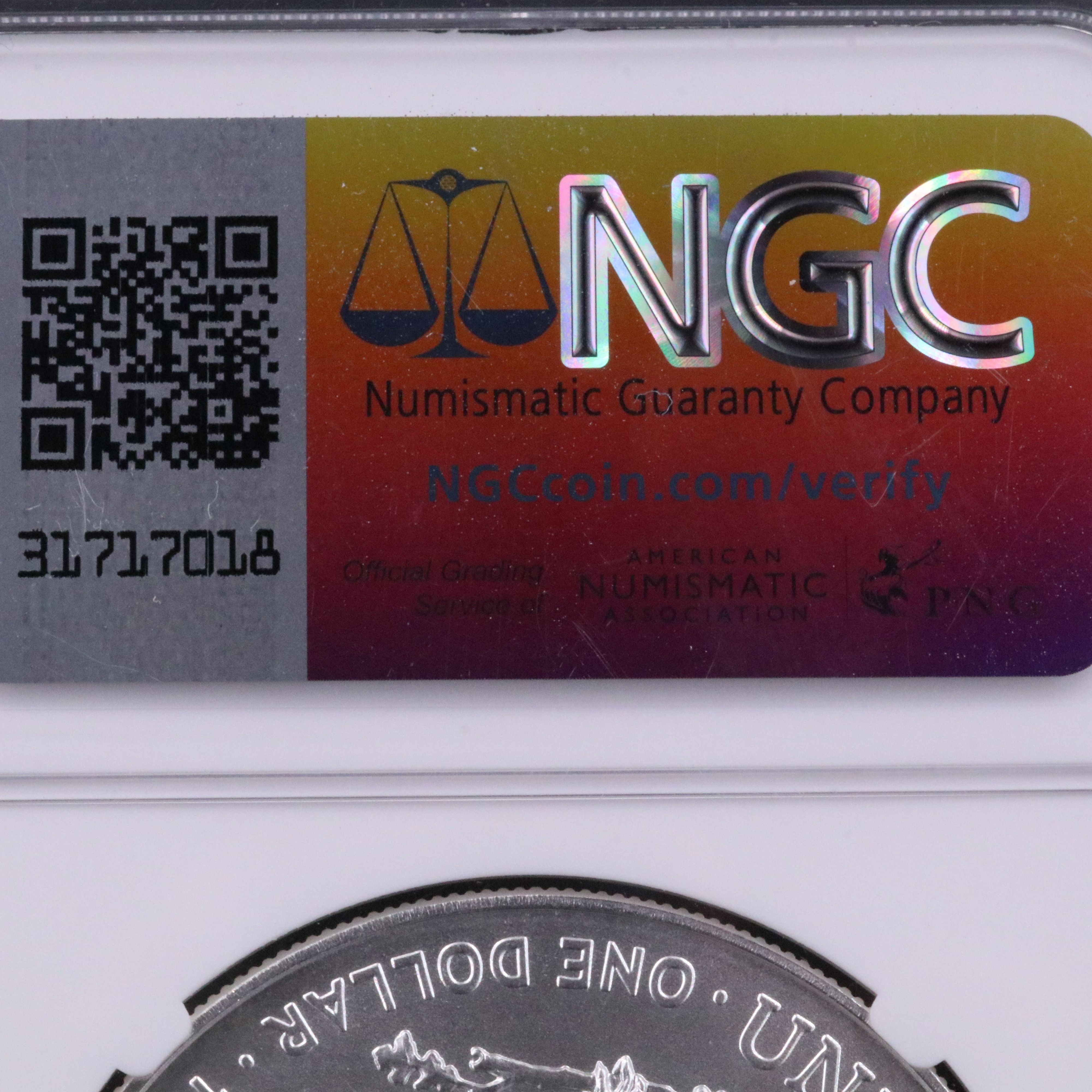 NGC Graded MS70 2024 $1 U.S. Silver Eagle Signed by Uram