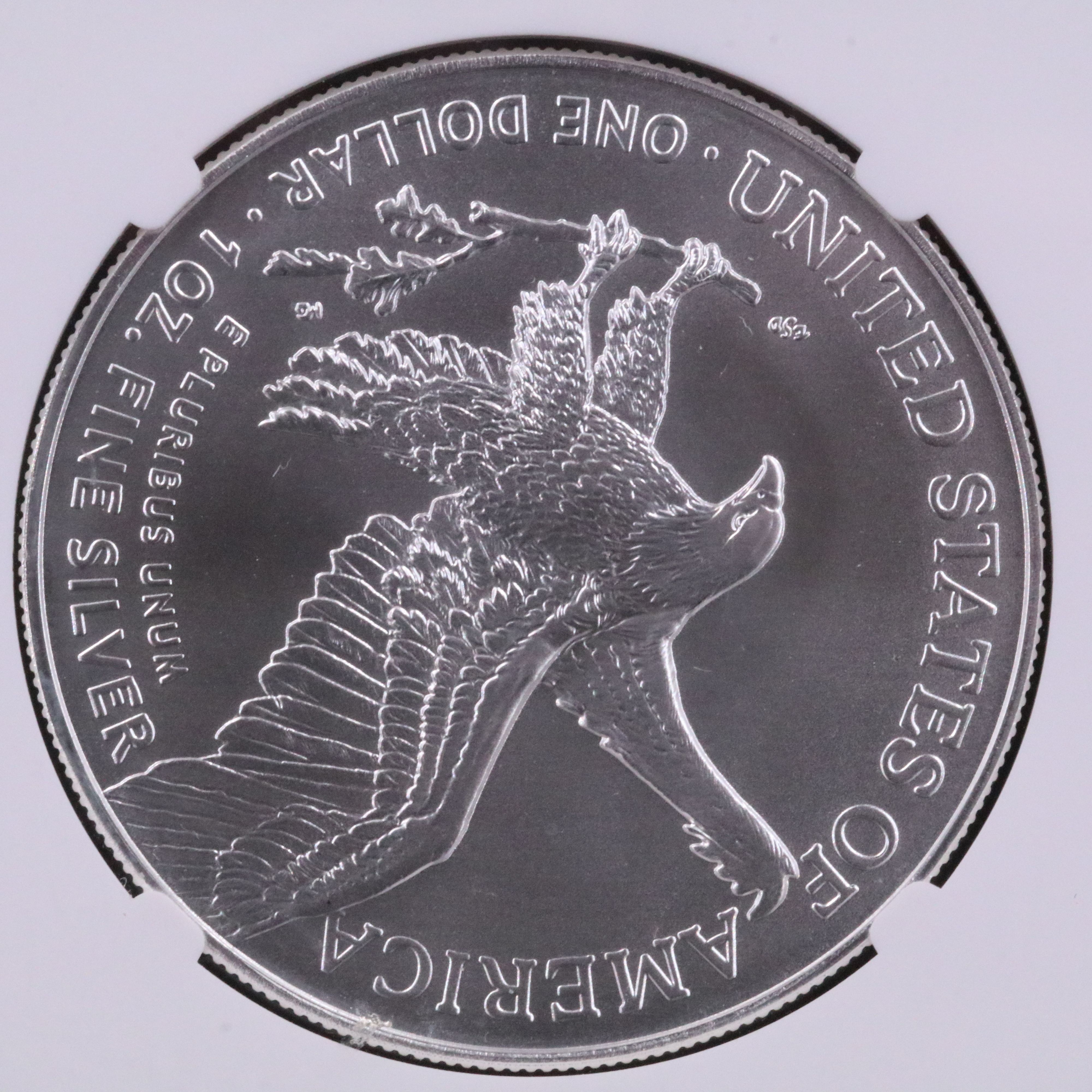 NGC Graded MS70 2024 $1 U.S. Silver Eagle Signed by Uram