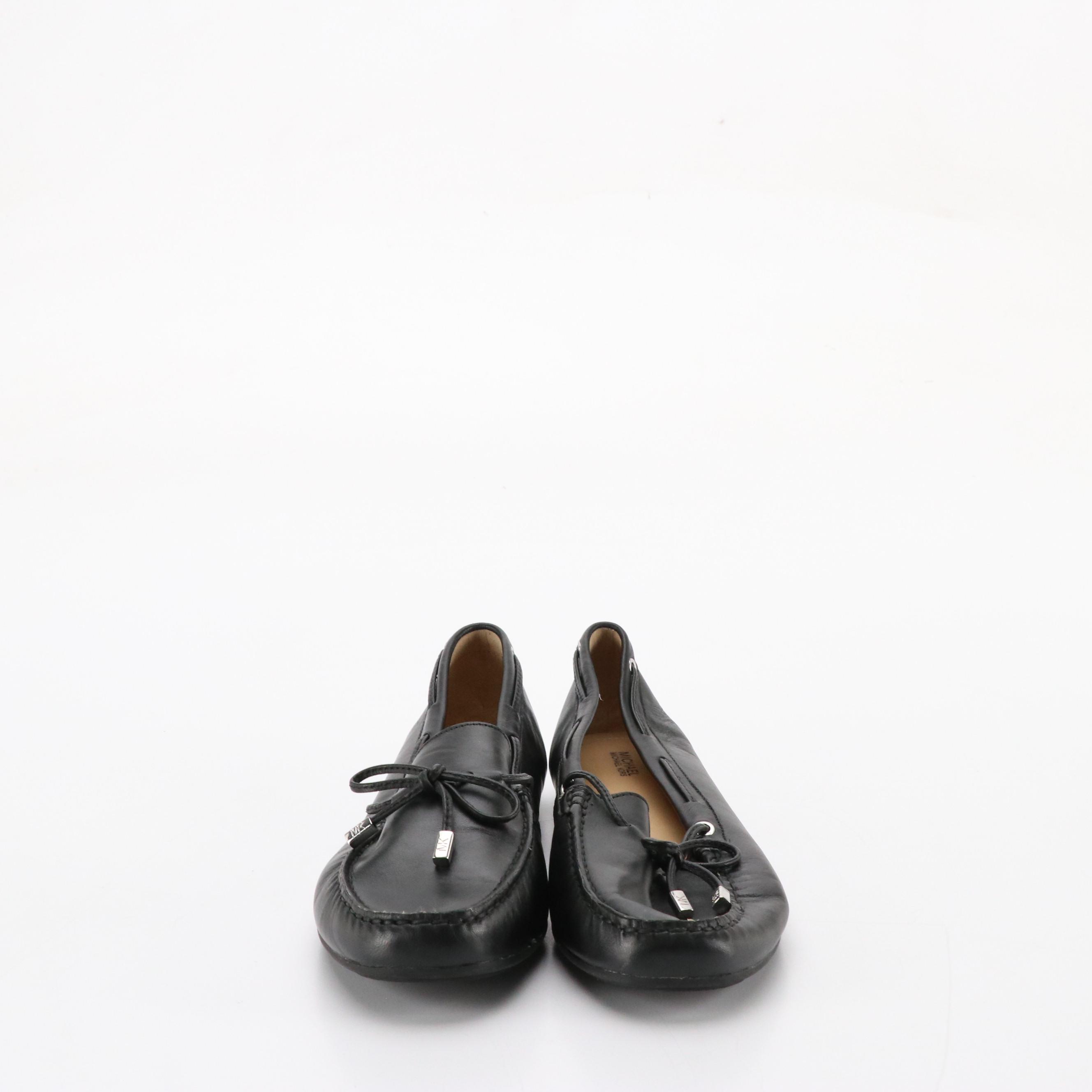 MICHAEL Michael Kors Black Leather Moccasin Loafers