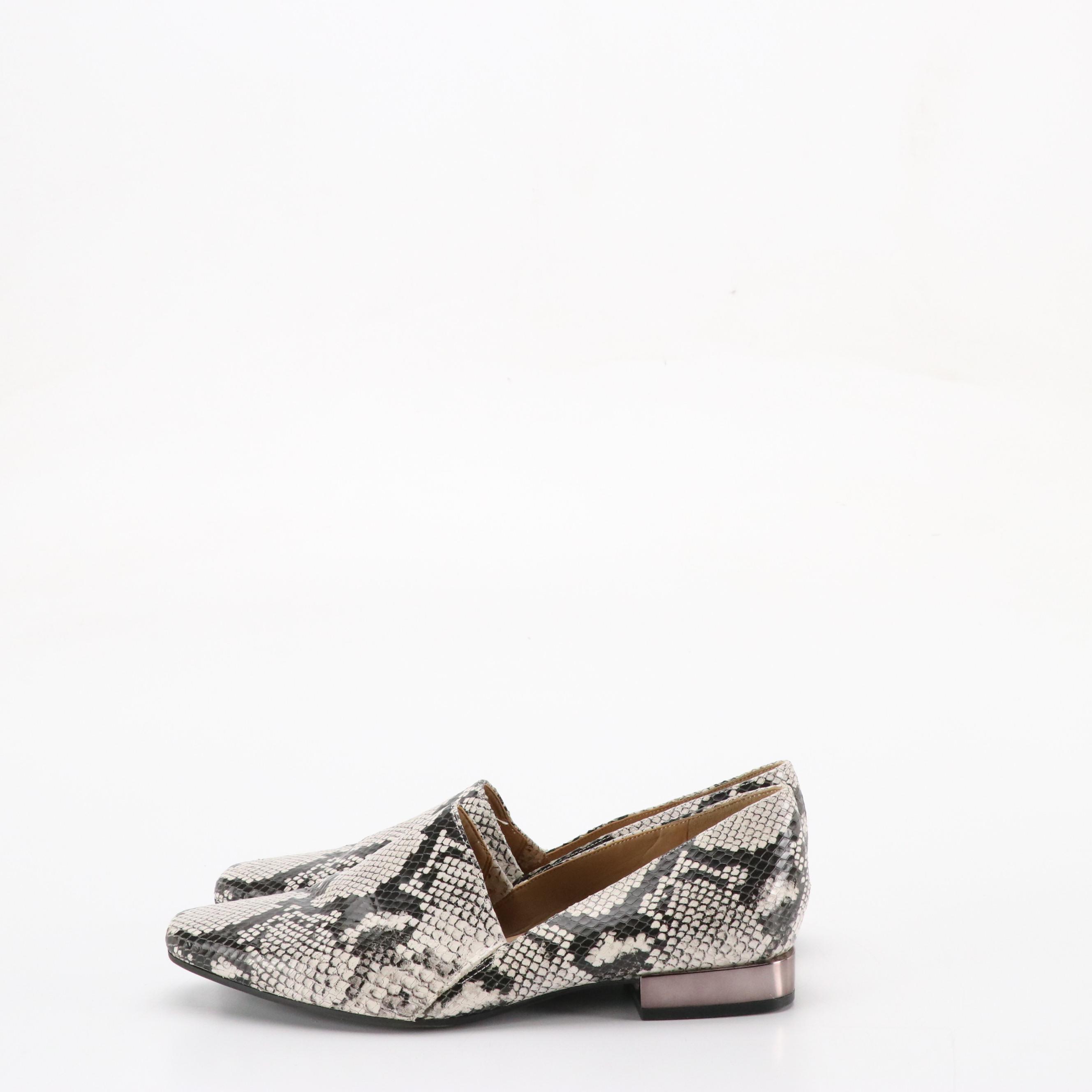 Naturalizer "Collette" B&W Snakeskin Leather Loafers