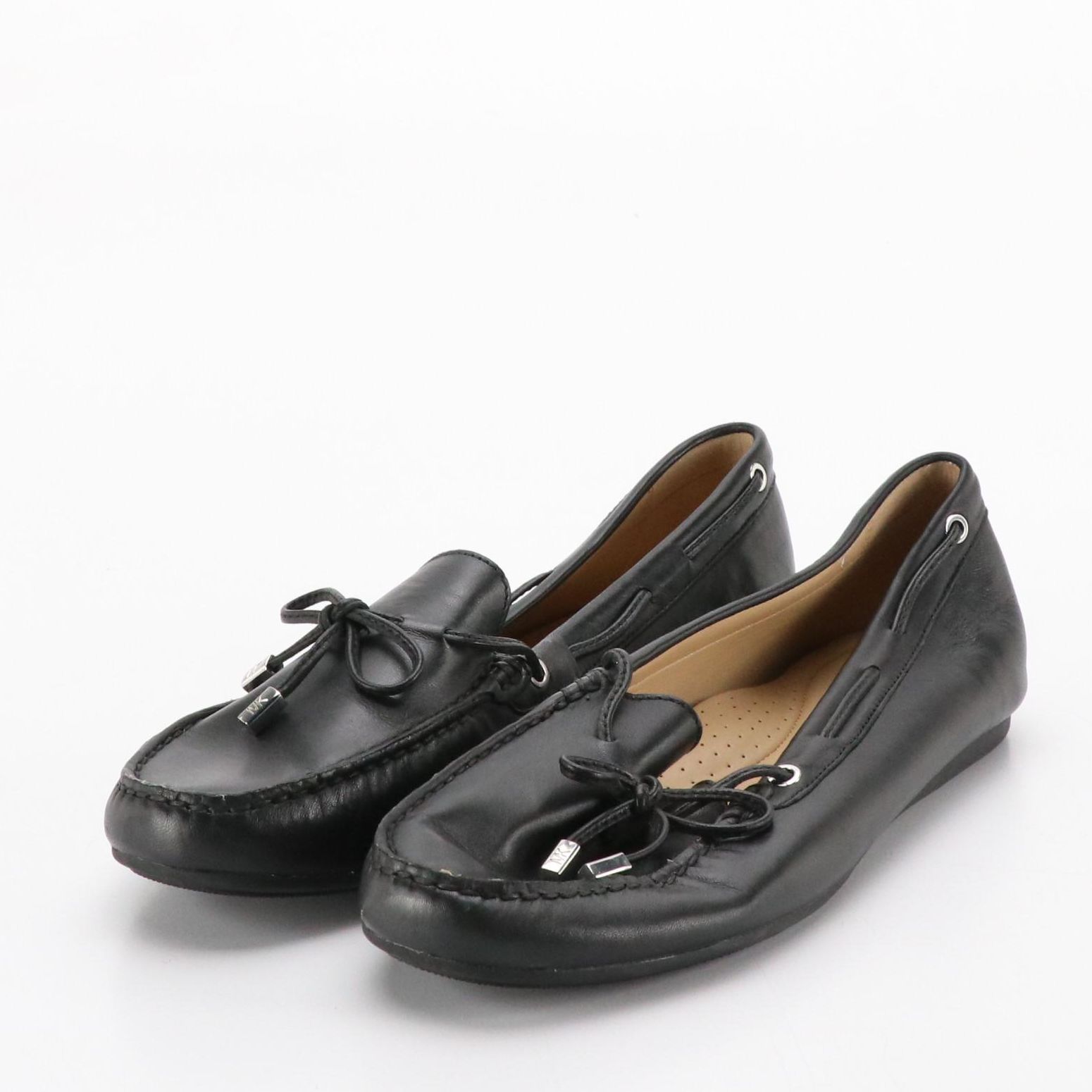 MICHAEL Michael Kors Black Leather Moccasin Loafers