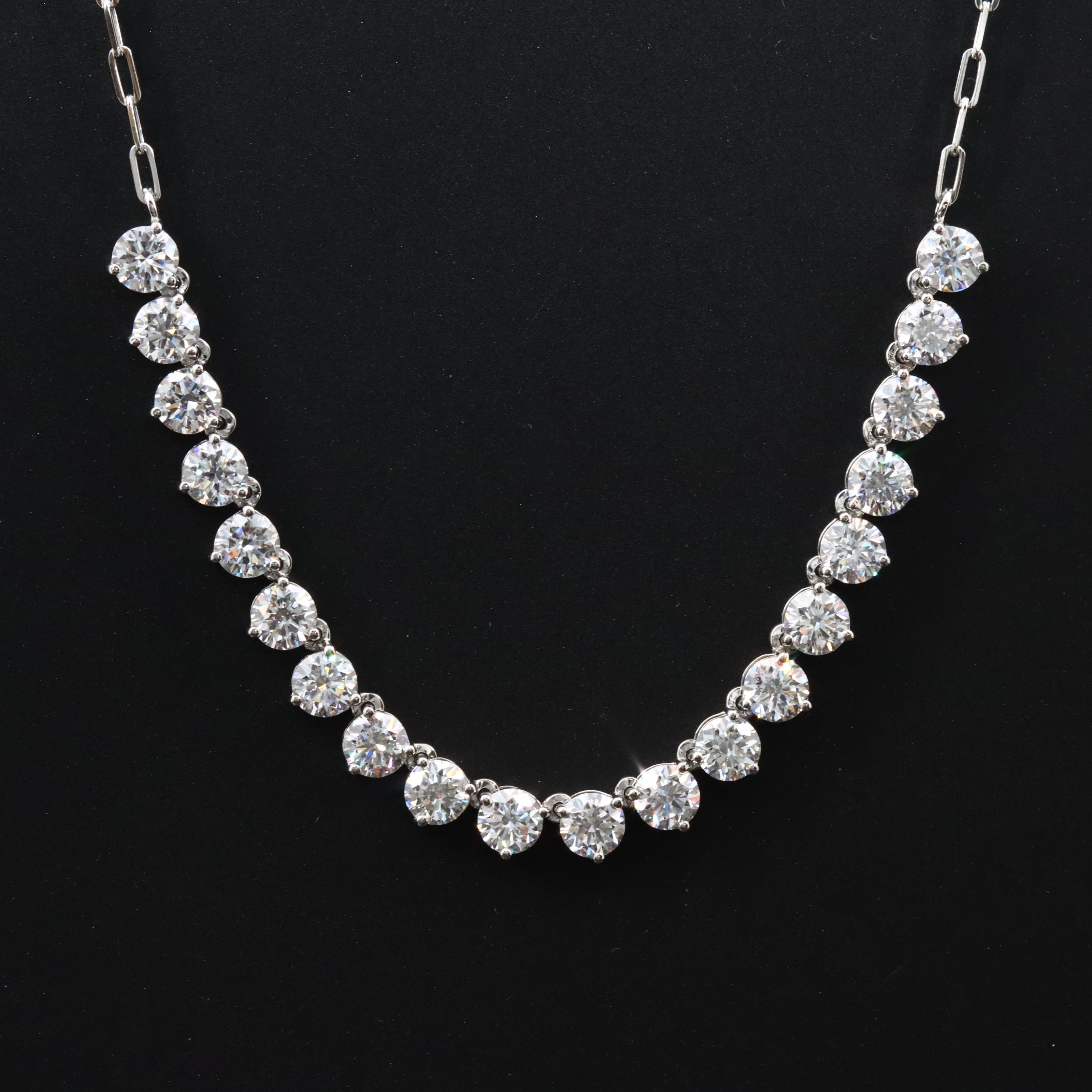 Platinum 5.42 CTW Lab Grown Diamond Necklace
