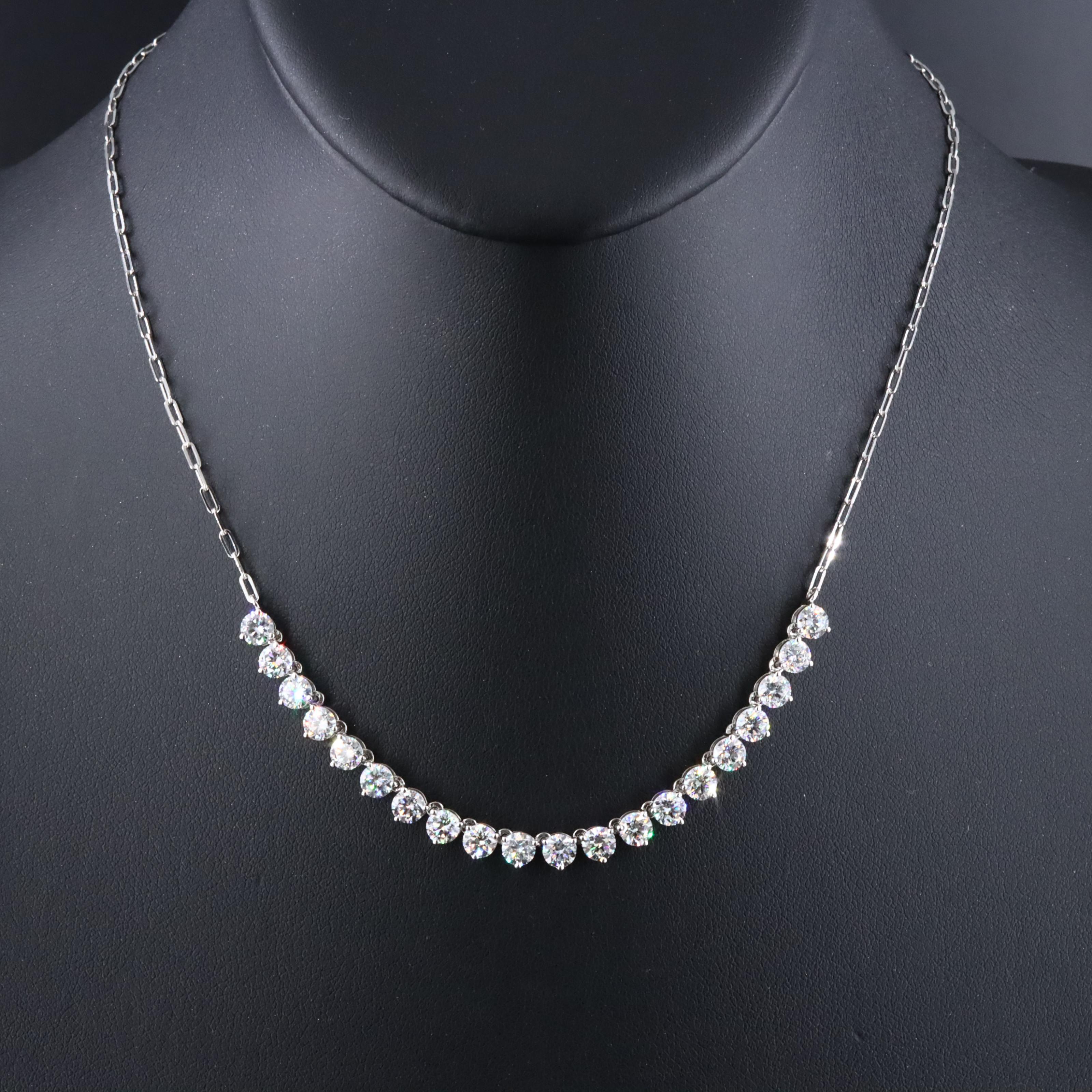 Platinum 5.42 CTW Lab Grown Diamond Necklace