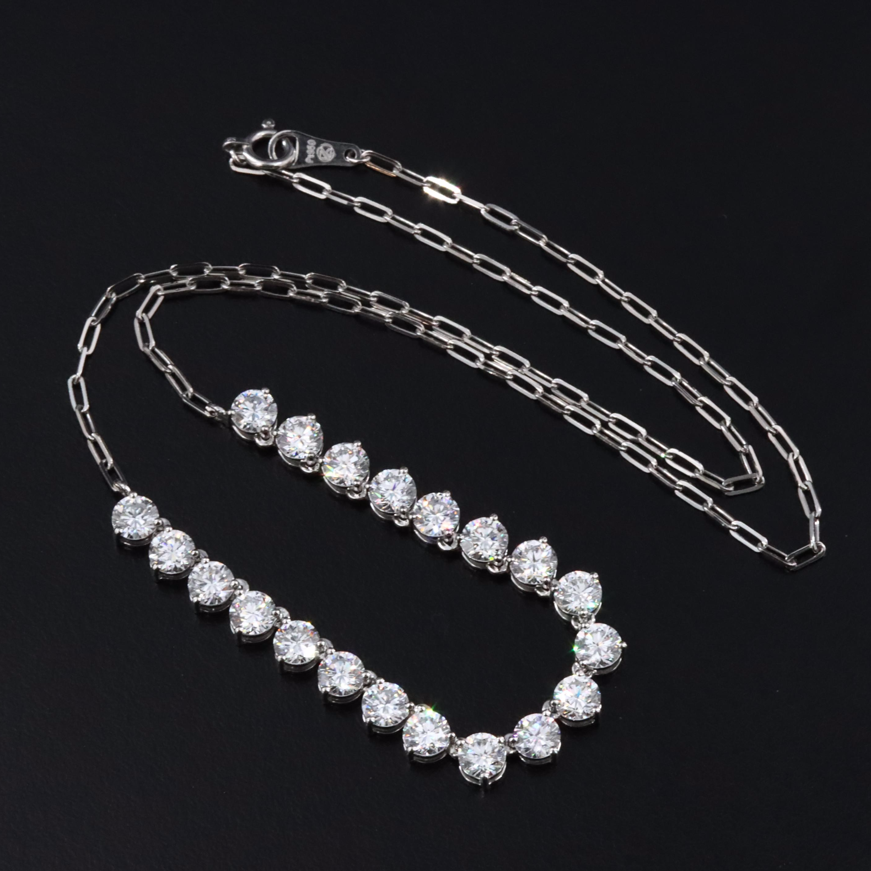 Platinum 5.42 CTW Lab Grown Diamond Necklace