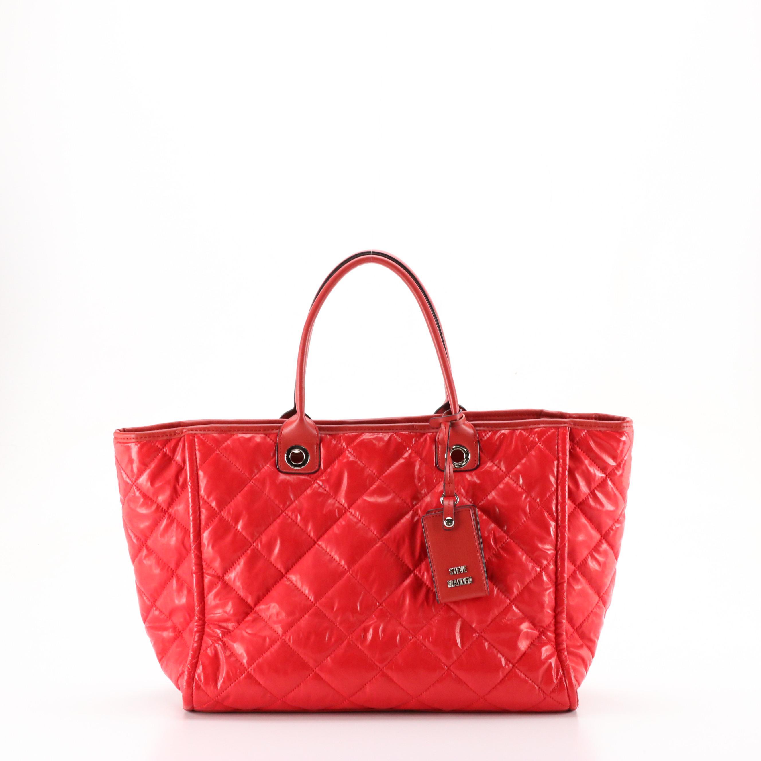 Kate Spade Black Leather Crossbody Bag, Steve Madden Red Quilted PU Tote Bag