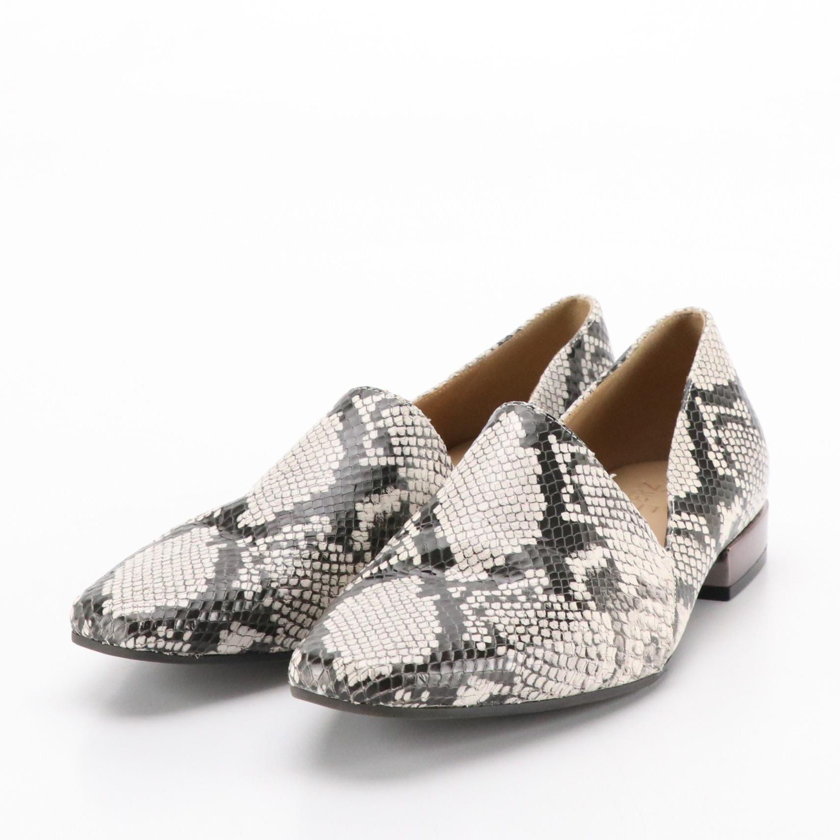 Naturalizer "Collette" B&W Snakeskin Leather Loafers