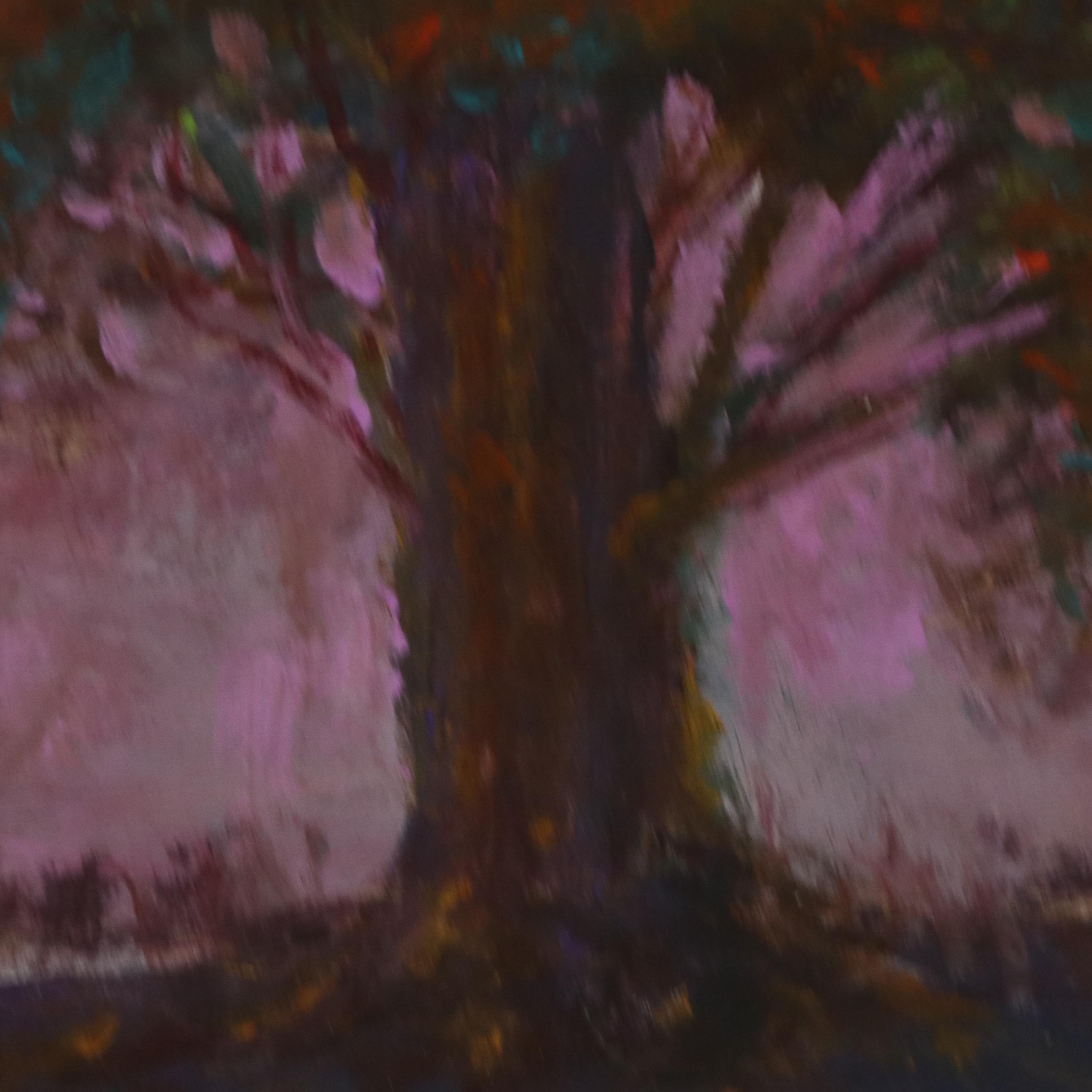 Robert Riddle Baker Acrylic Painting "Tree Kissed by the Setting Sun," 2025