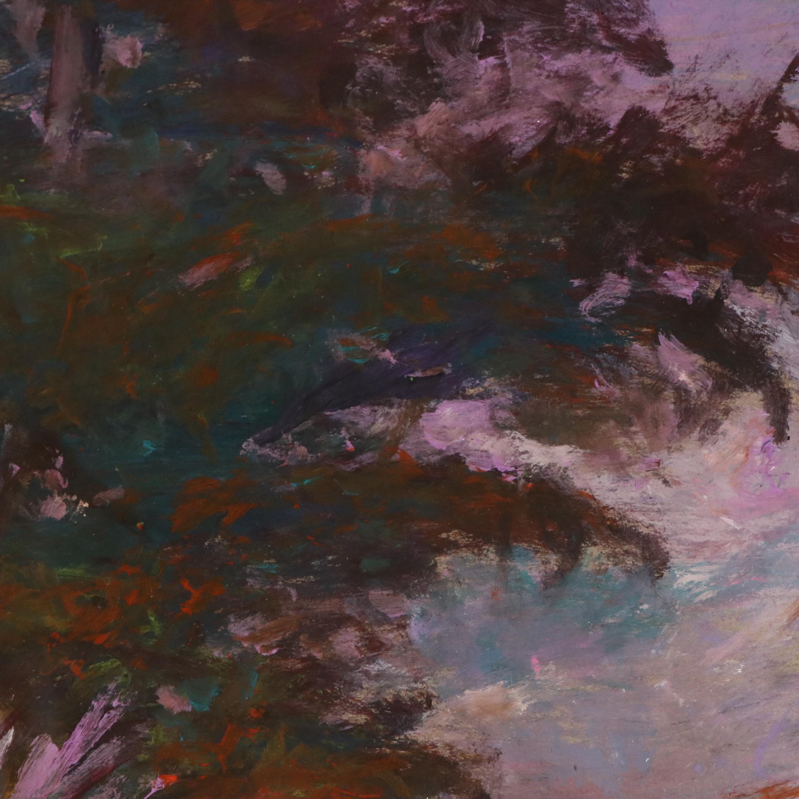 Robert Riddle Baker Acrylic Painting "Tree Kissed by the Setting Sun," 2025