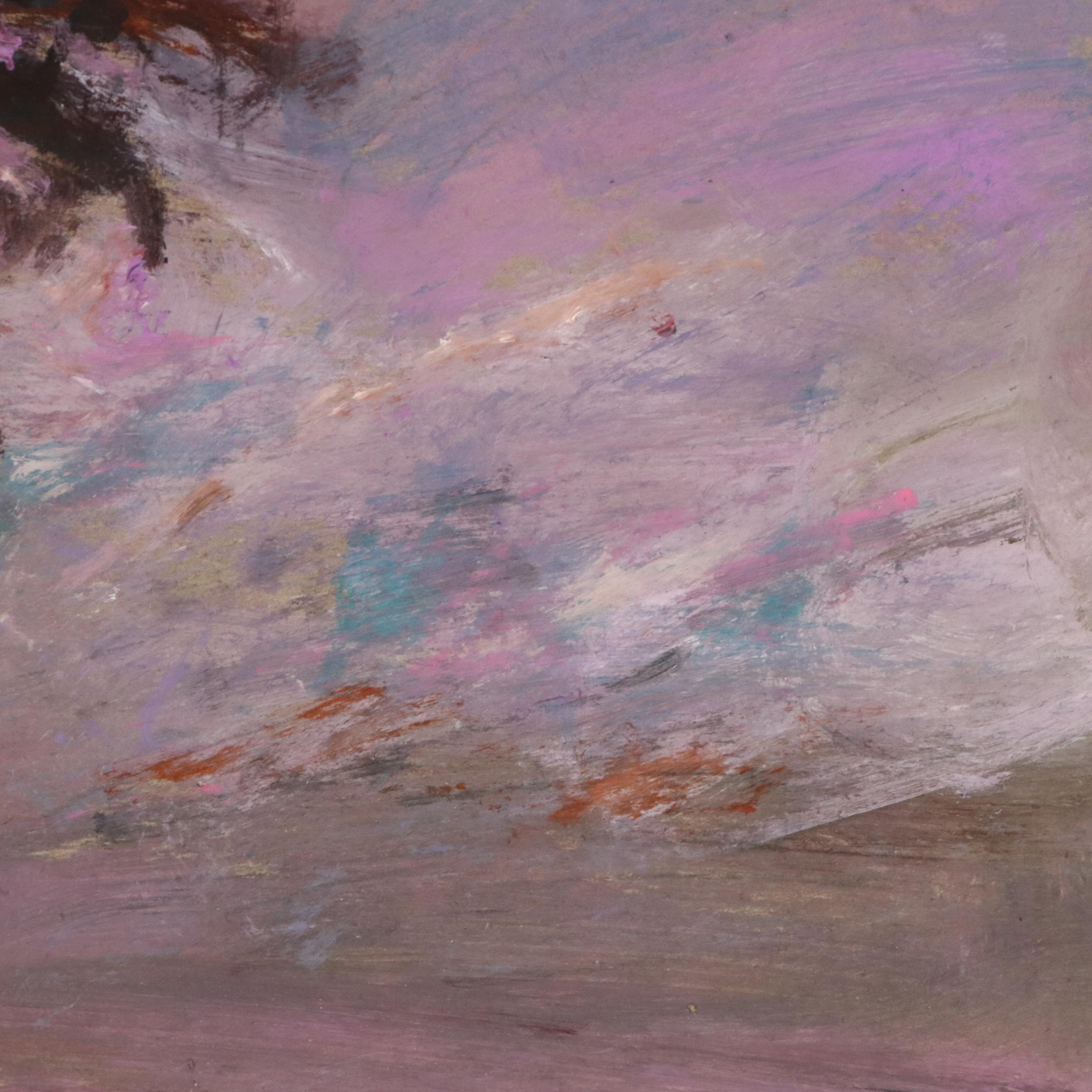 Robert Riddle Baker Acrylic Painting "Tree Kissed by the Setting Sun," 2025