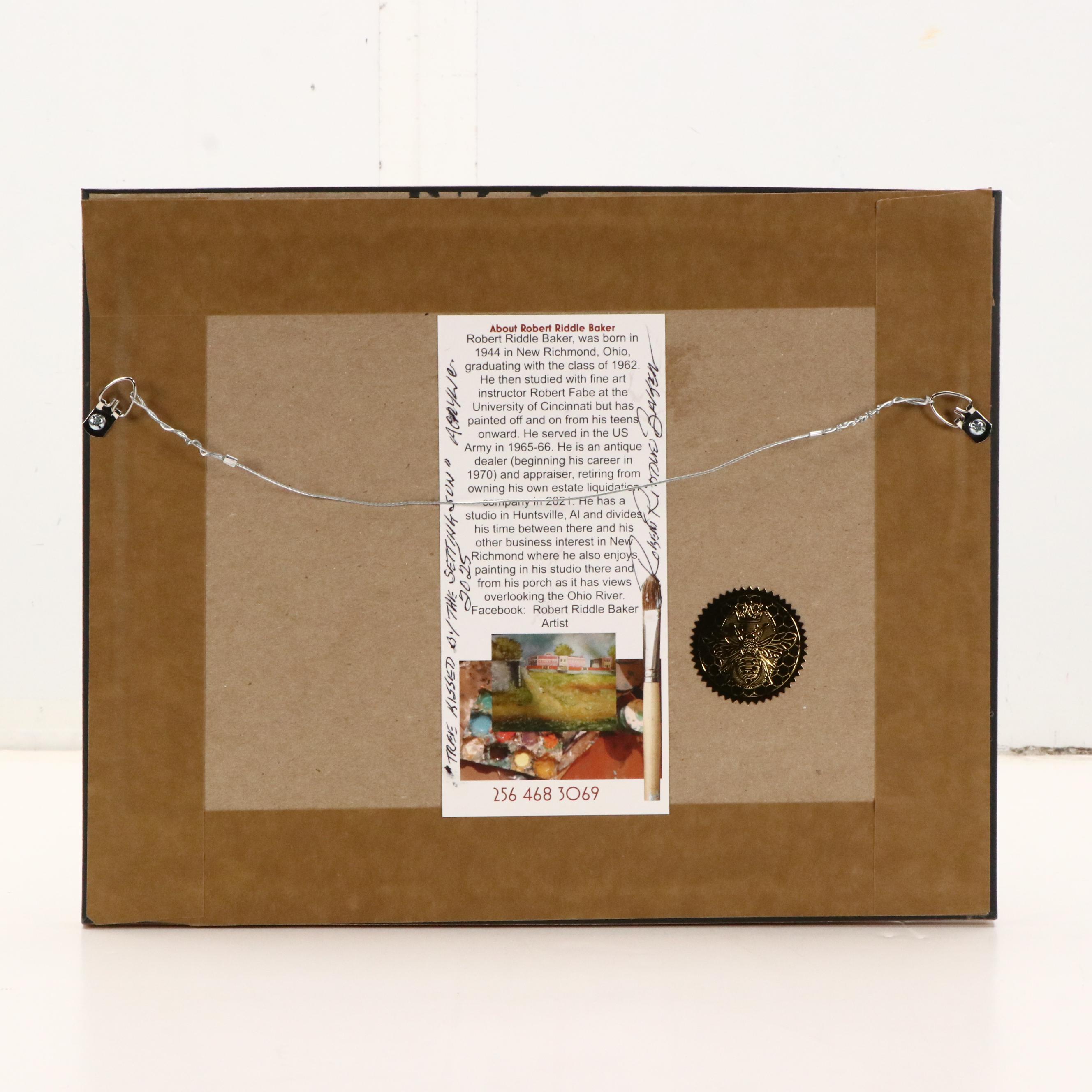 Robert Riddle Baker Acrylic Painting "Tree Kissed by the Setting Sun," 2025