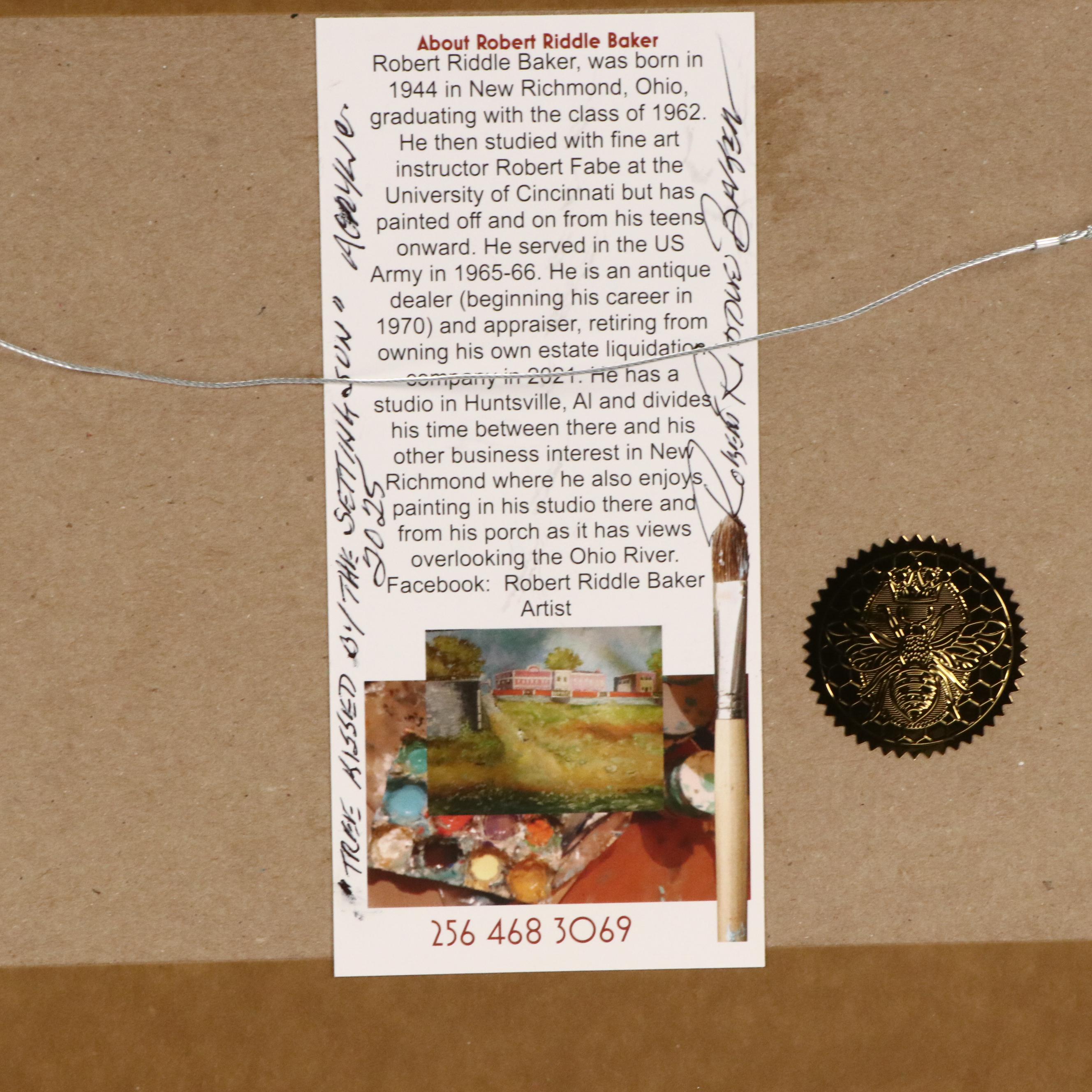 Robert Riddle Baker Acrylic Painting "Tree Kissed by the Setting Sun," 2025