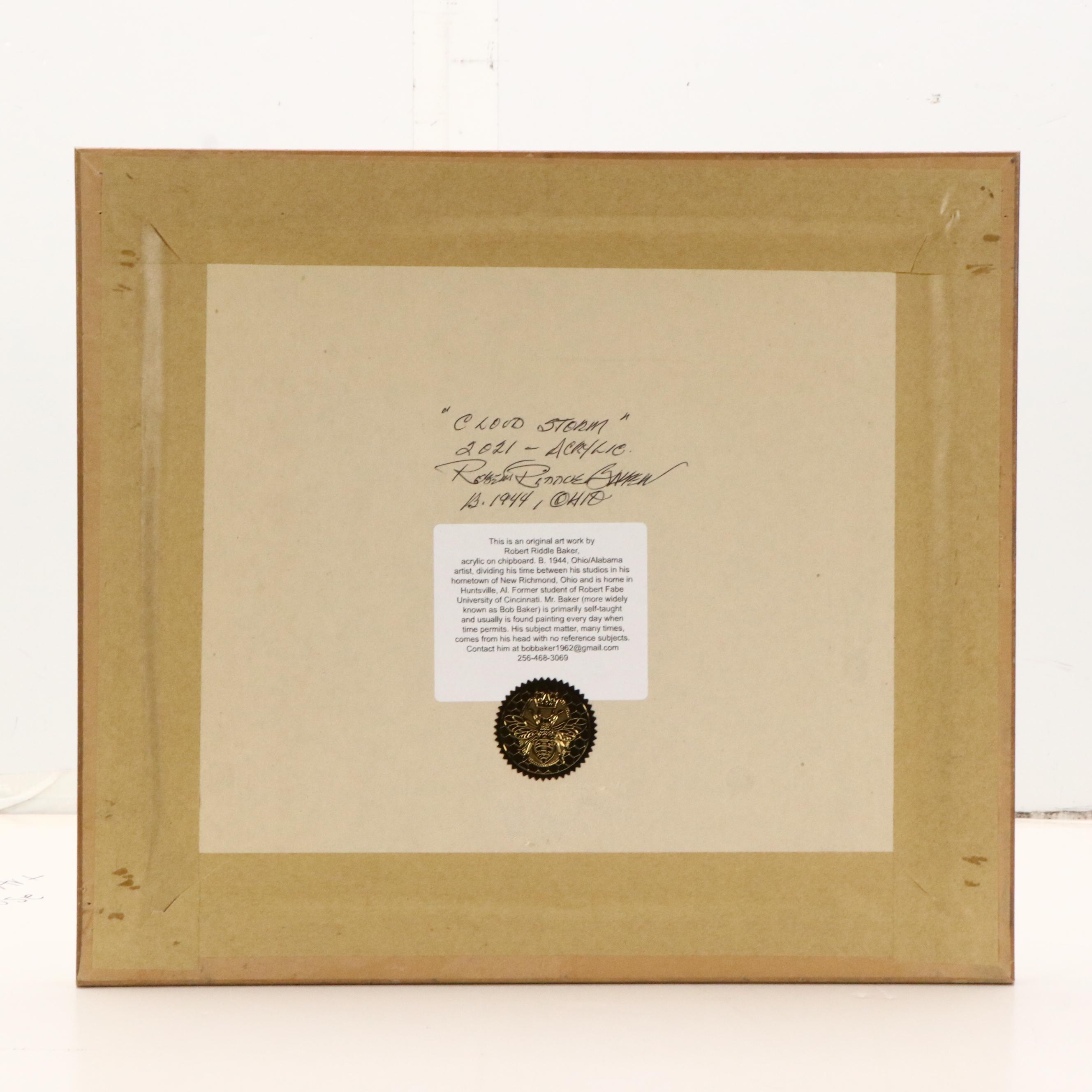 Robert Riddle Baker Acrylic Painting "Cloud Storm," 2021