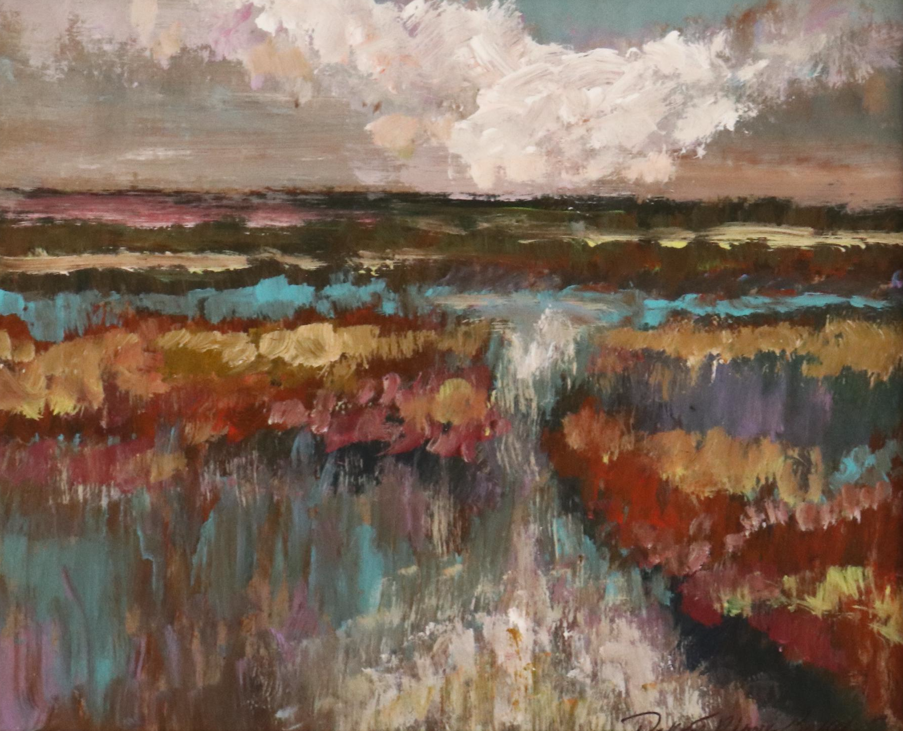 Robert Riddle Baker Acrylic Painting "Reflective Wetlands," 2024