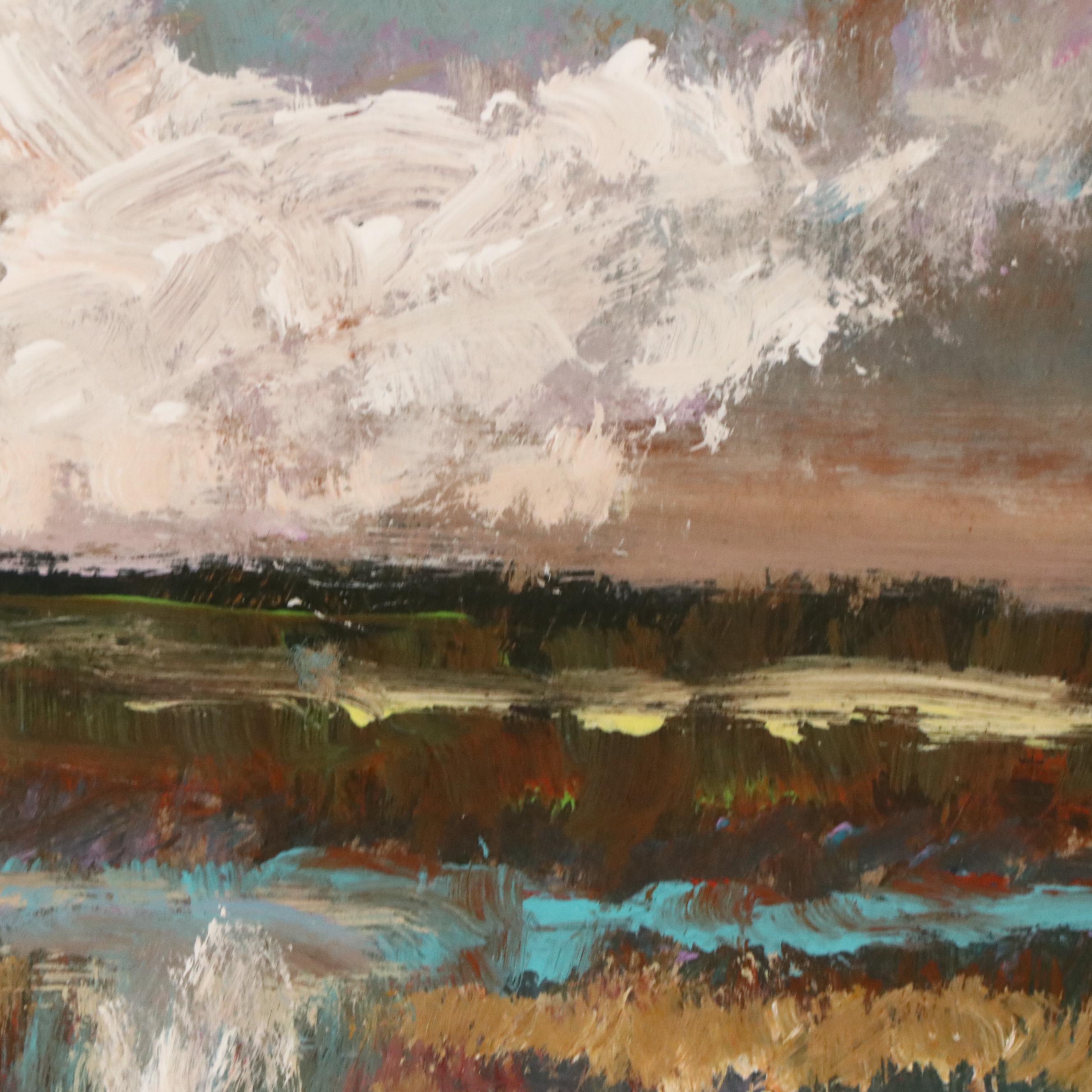 Robert Riddle Baker Acrylic Painting "Reflective Wetlands," 2024