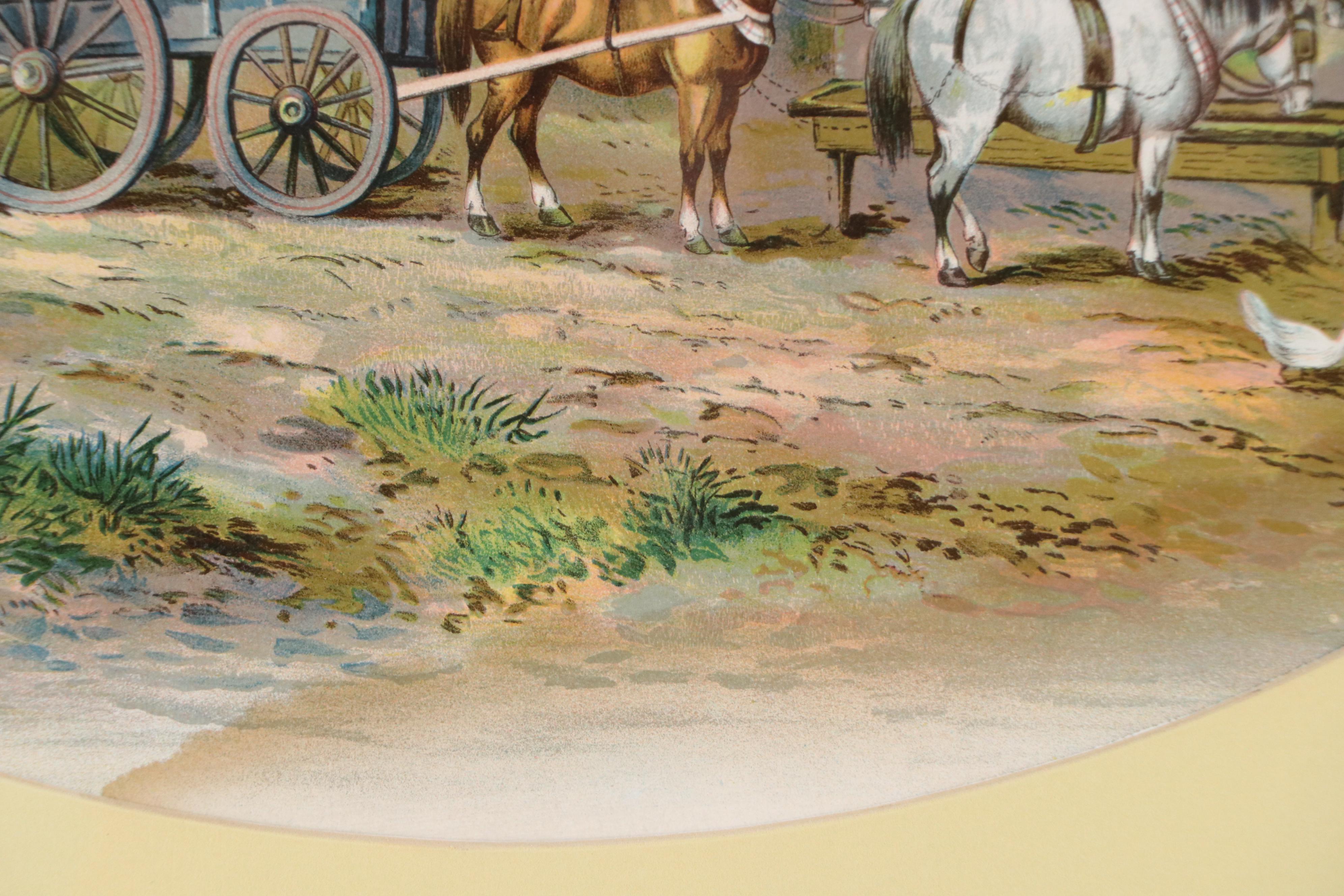 Hallen & Weiner Chromolithograph "Noon Day Rest," 1899