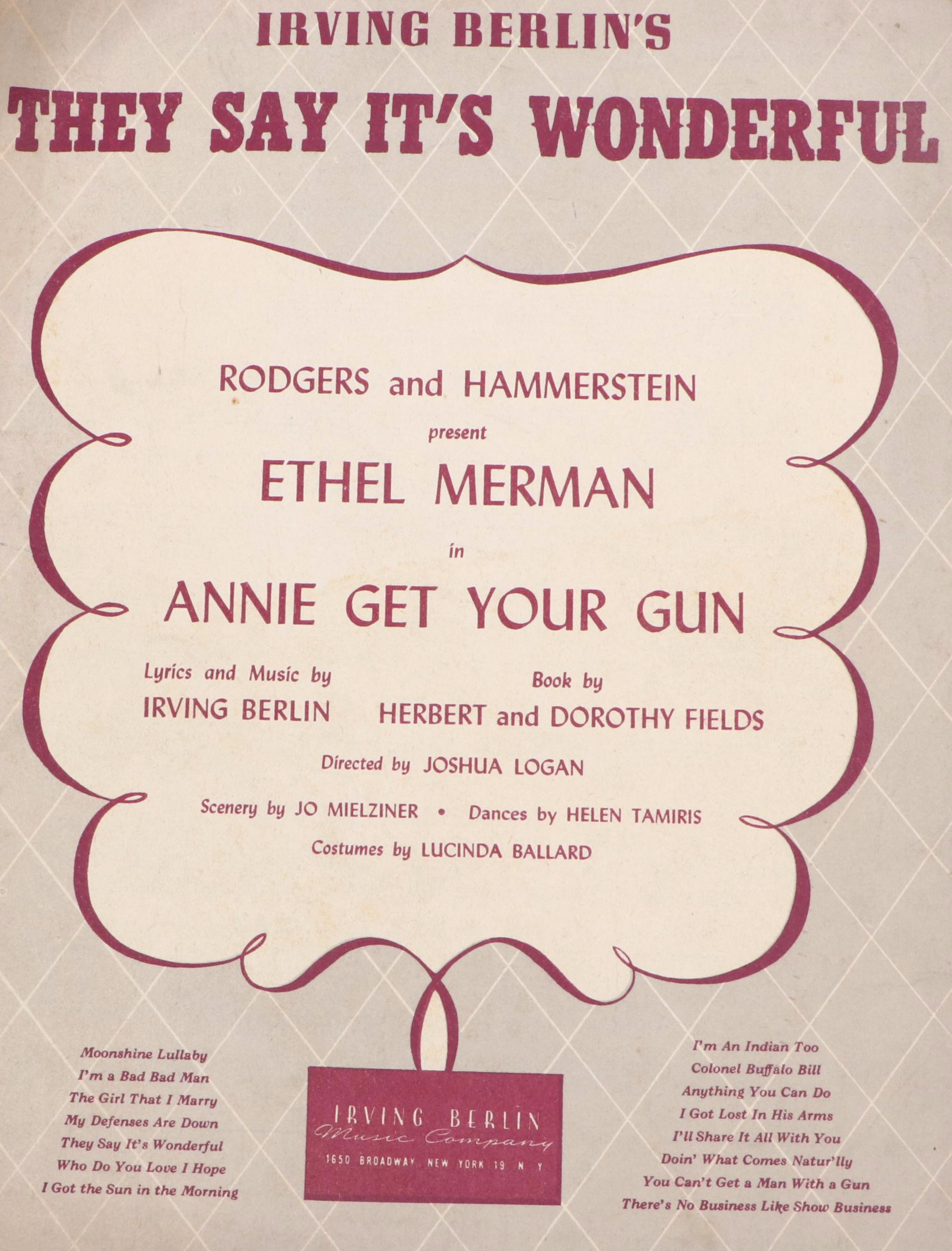 Irving Berlin "Annie Get Your Gun" and Other G. Ludovic Waltz Sheet Music