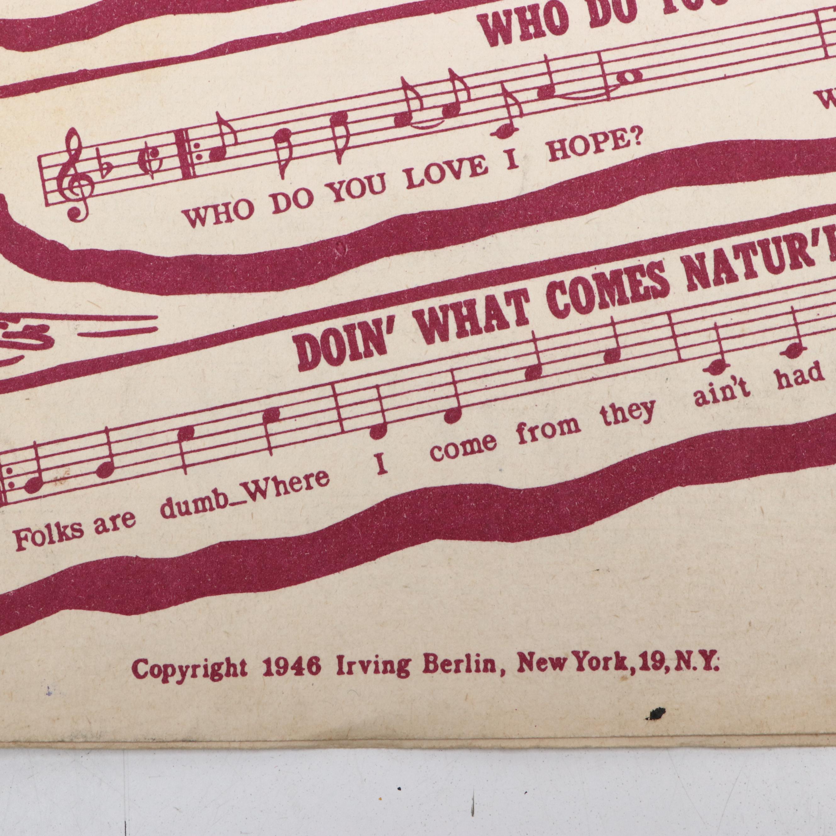 Irving Berlin "Annie Get Your Gun" and Other G. Ludovic Waltz Sheet Music