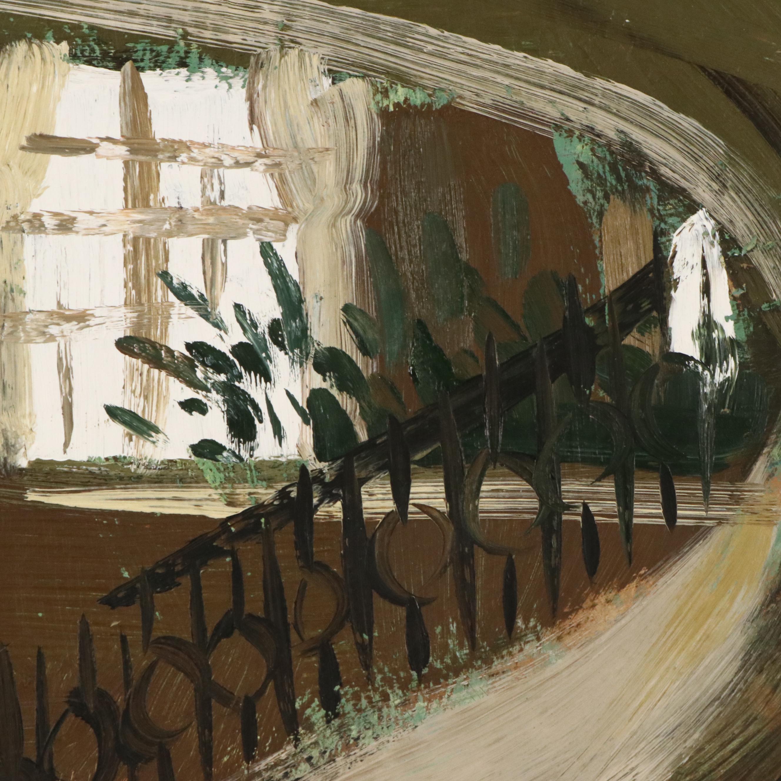 Julian LaTrobe Oil Painting of Opulent Italian Style Interior, 1992