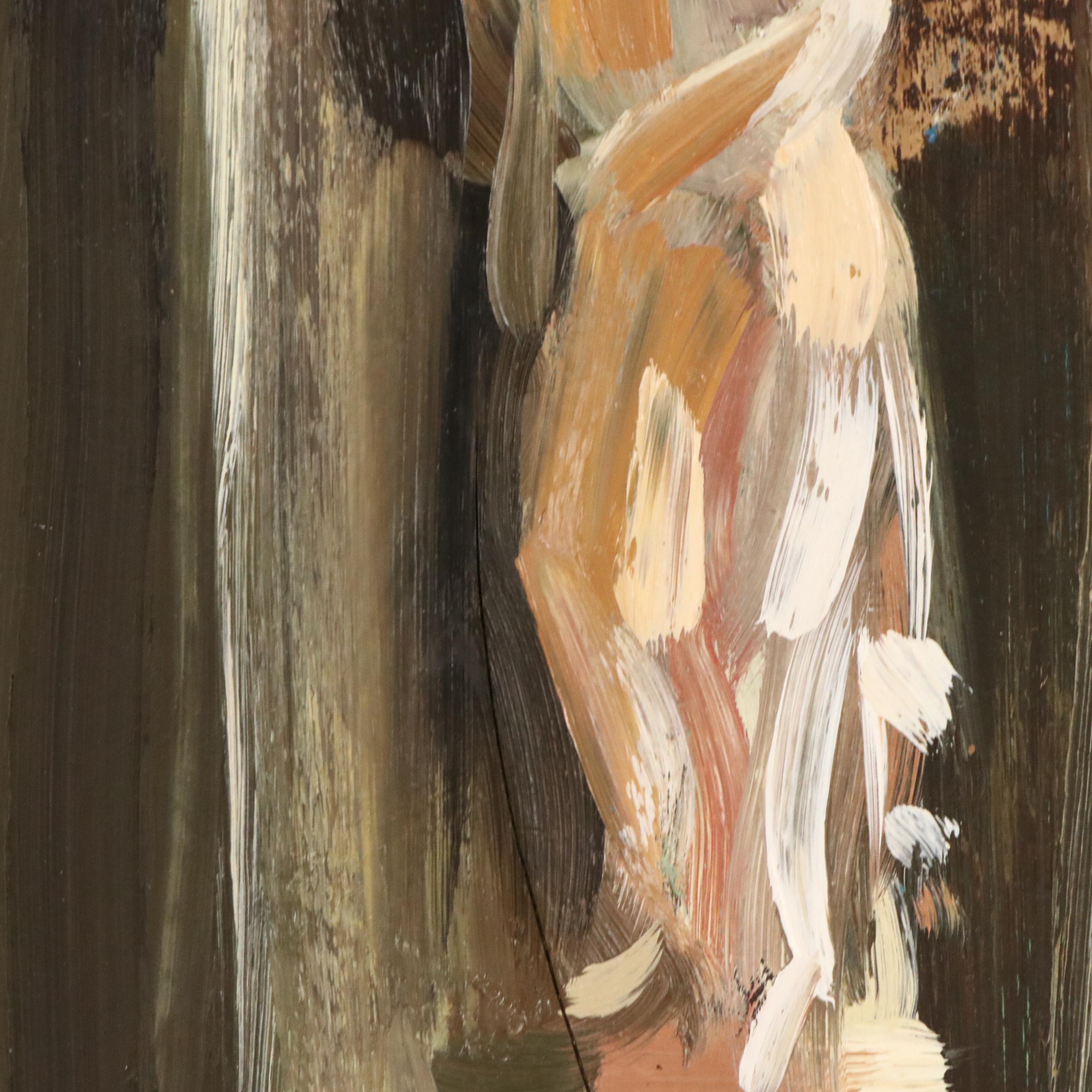 Julian LaTrobe Oil Painting of Opulent Italian Style Interior, 1992