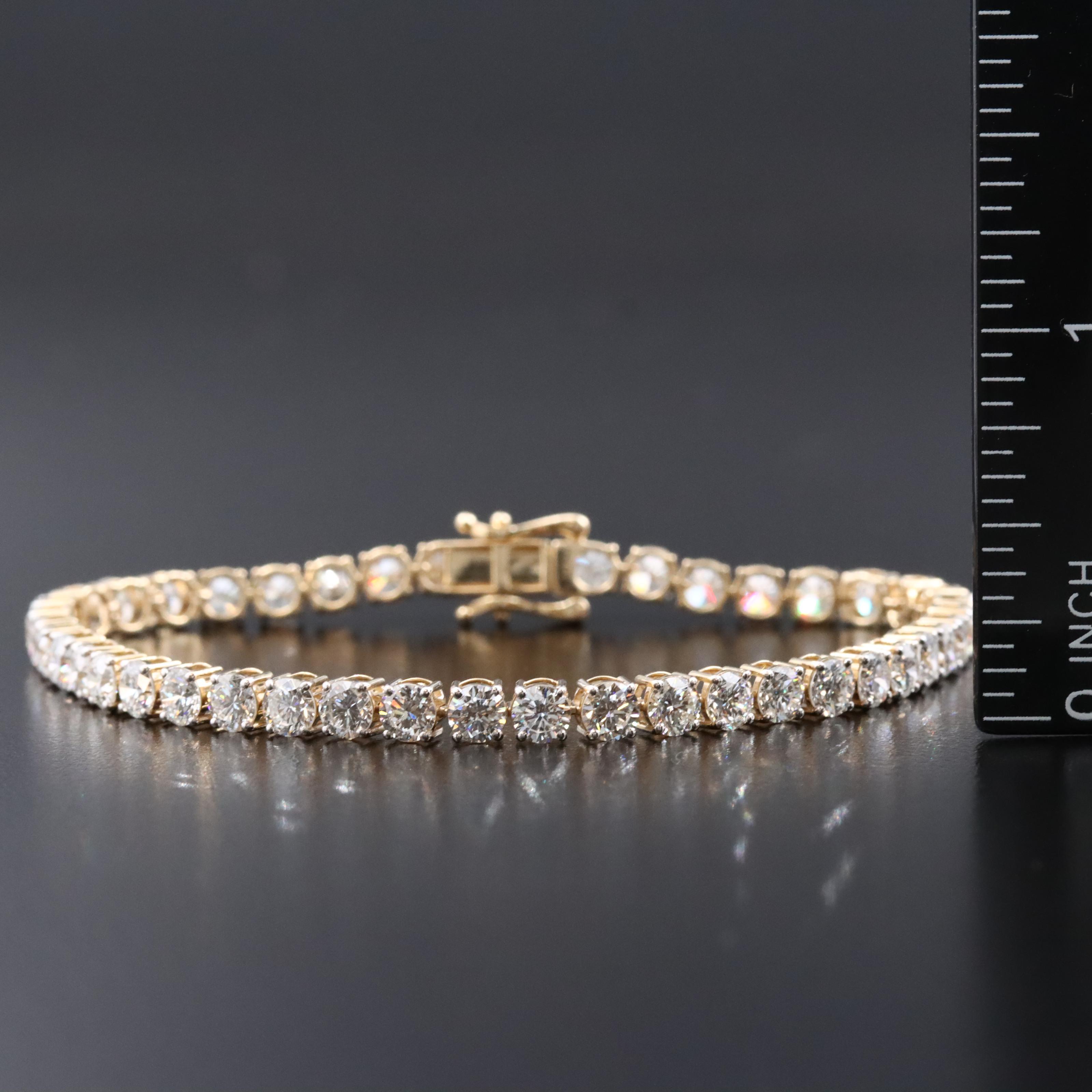 14K 10.70 CTW Lab Grown Diamond Line Bracelet