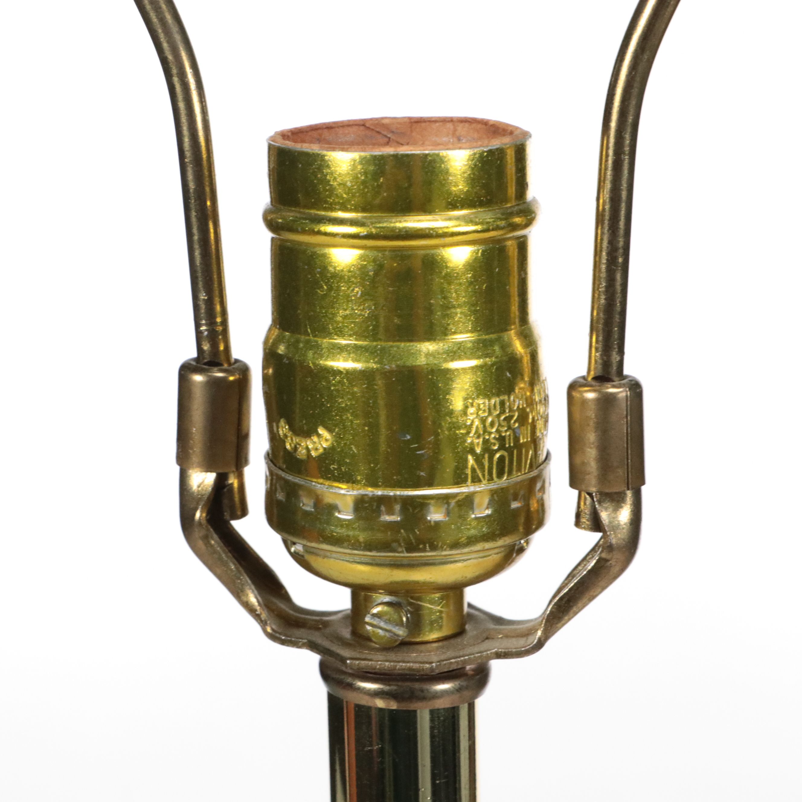 Meyda Tiffany "Three Graces" Table Lamp with Embroidered and Fringed Shade