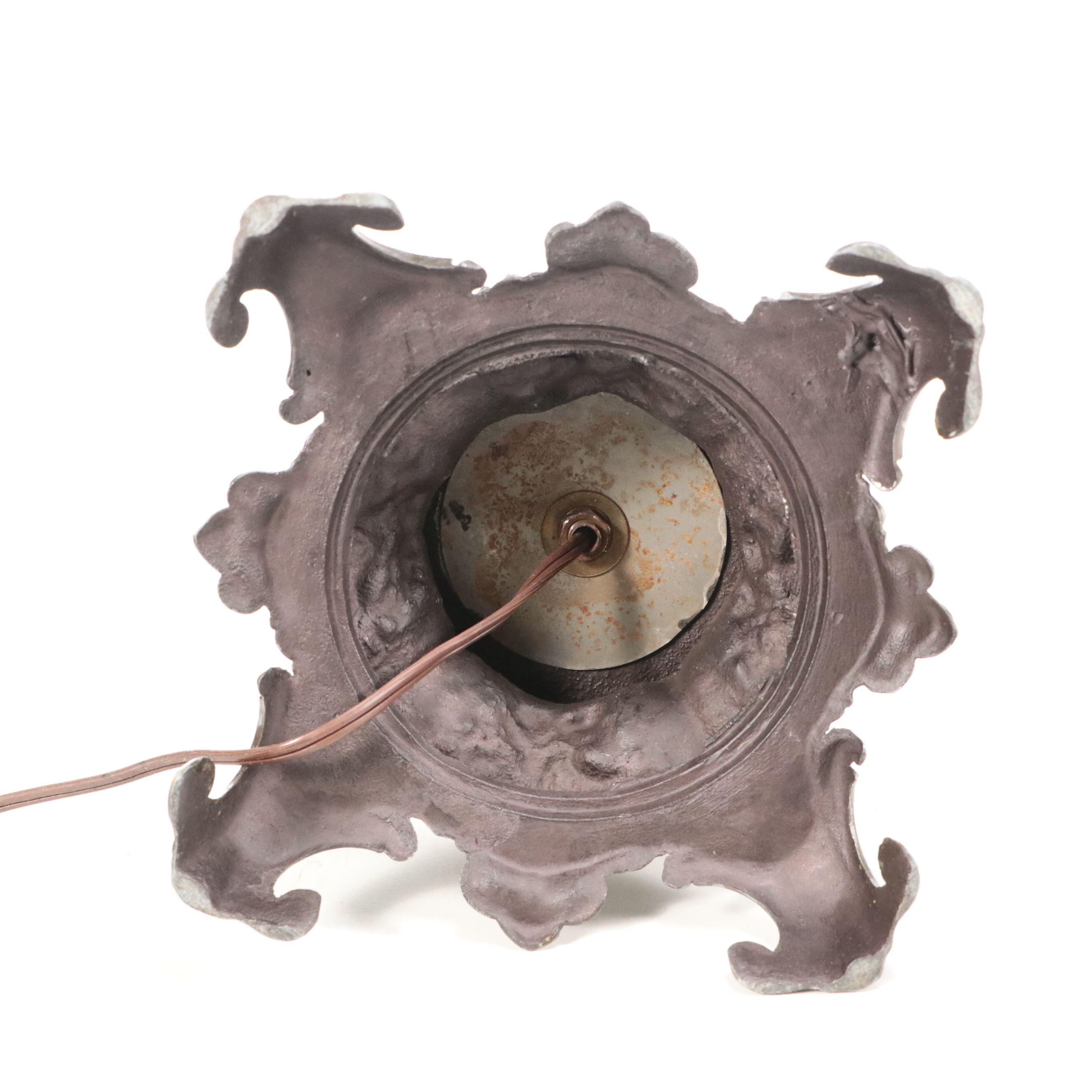 Meyda Tiffany "Three Graces" Table Lamp with Embroidered and Fringed Shade