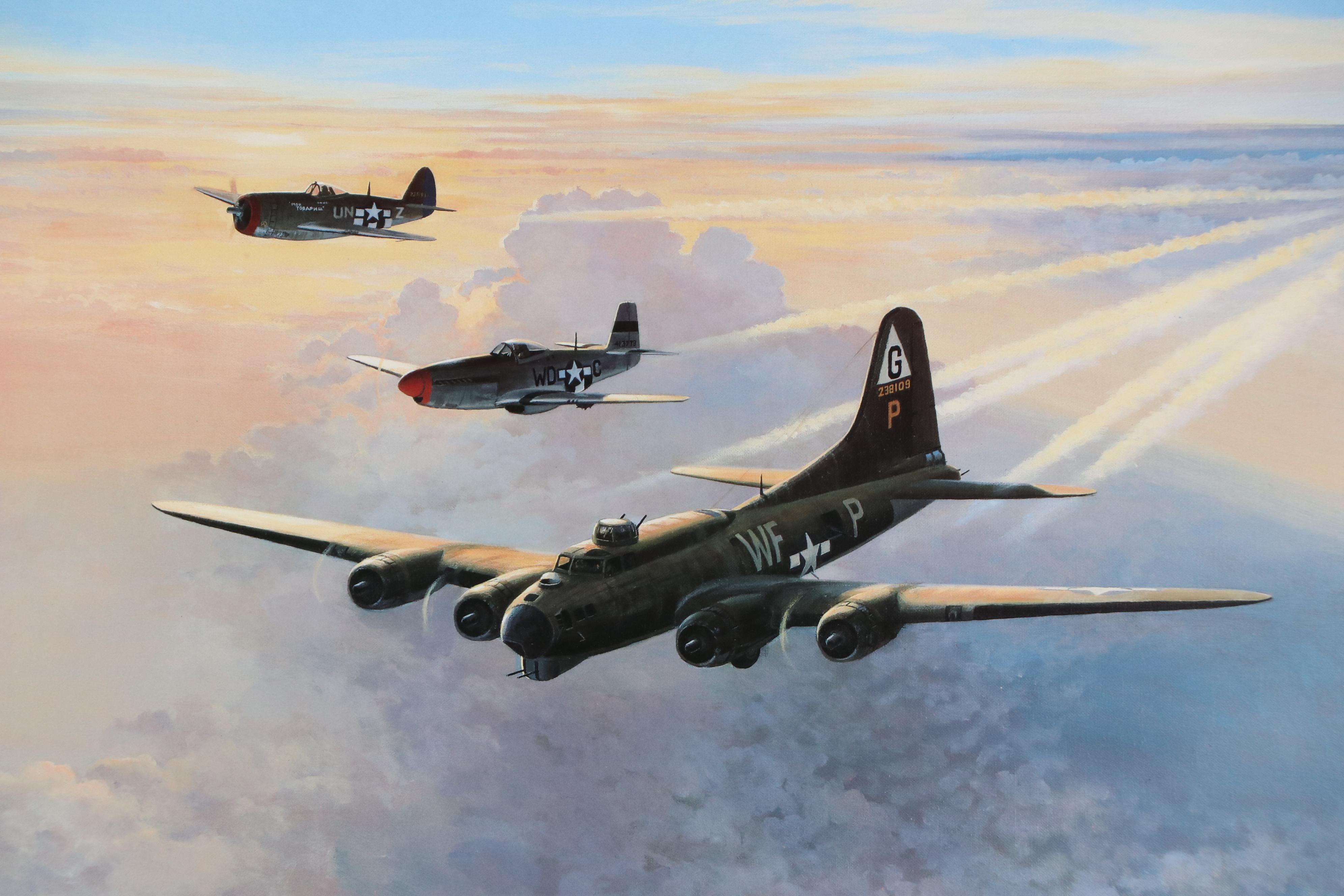 Mark Postlethwaite Offset Lithograph "Heroes of the Mighty Eighth," 1992