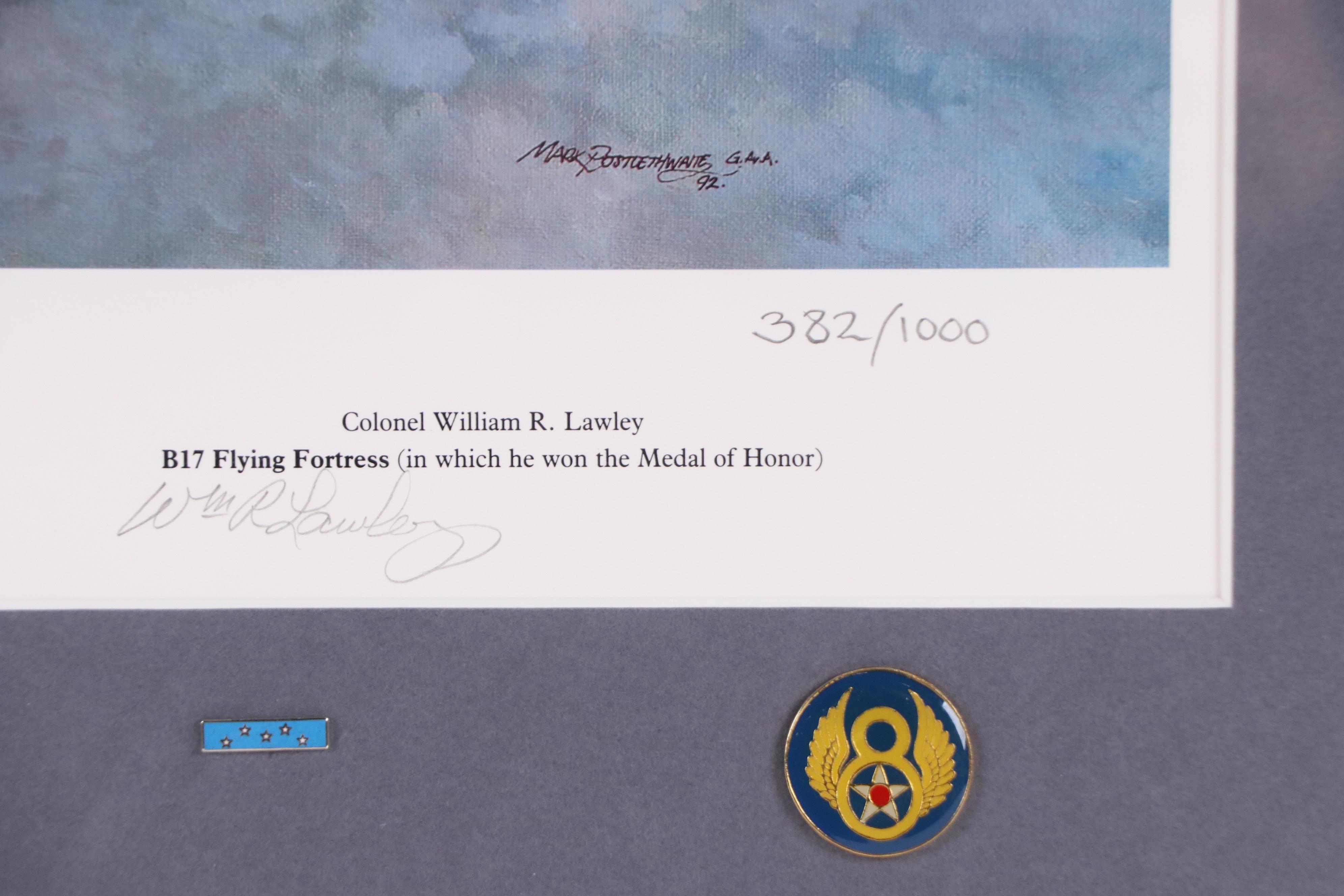 Mark Postlethwaite Offset Lithograph "Heroes of the Mighty Eighth," 1992