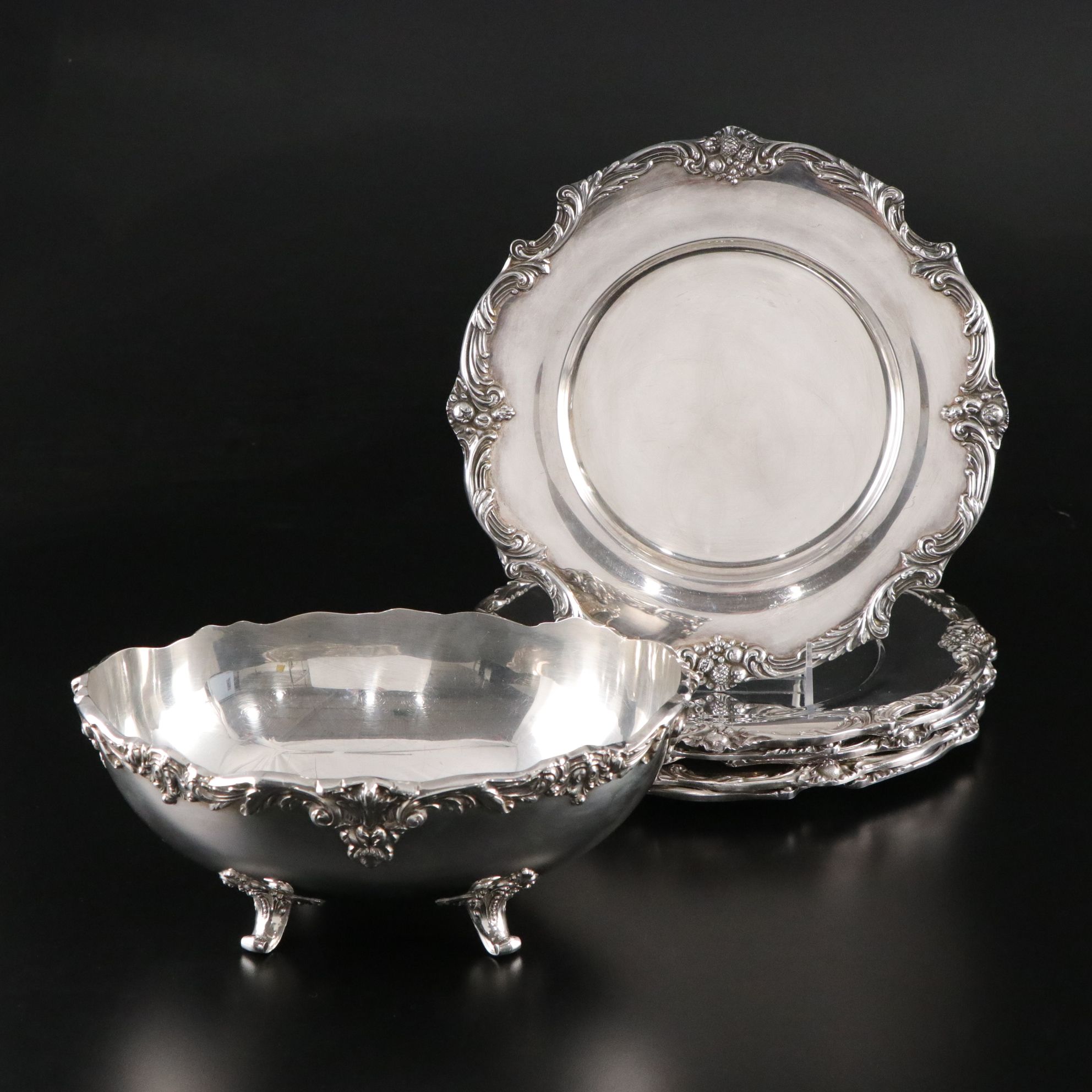 Reed & Barton Silver Plate "King Francis" Plates and a Fruit  Bowl