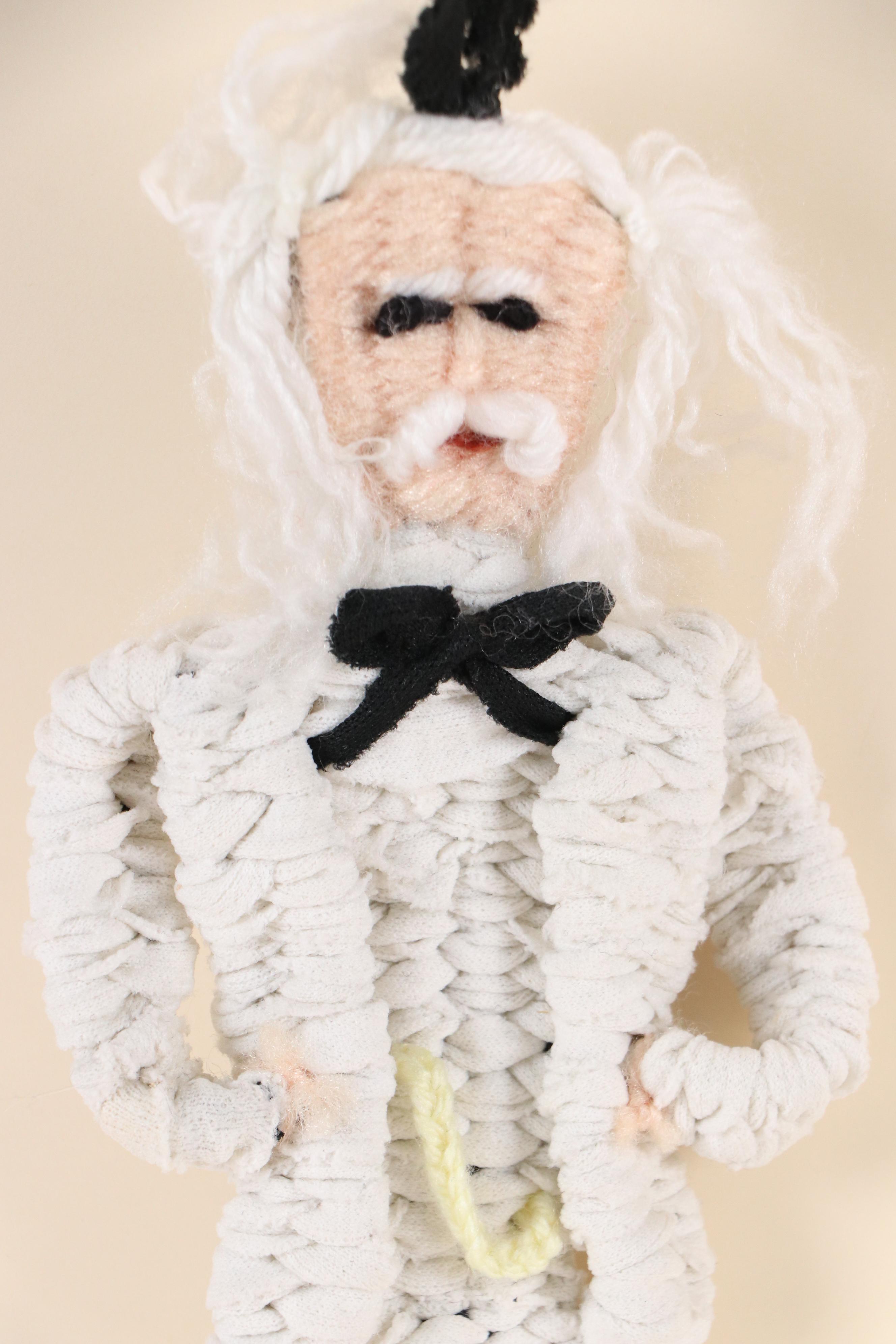 Offset Lithograph Poster "Mark Twain's 150th" with Woven Mark Twain Doll, 1985