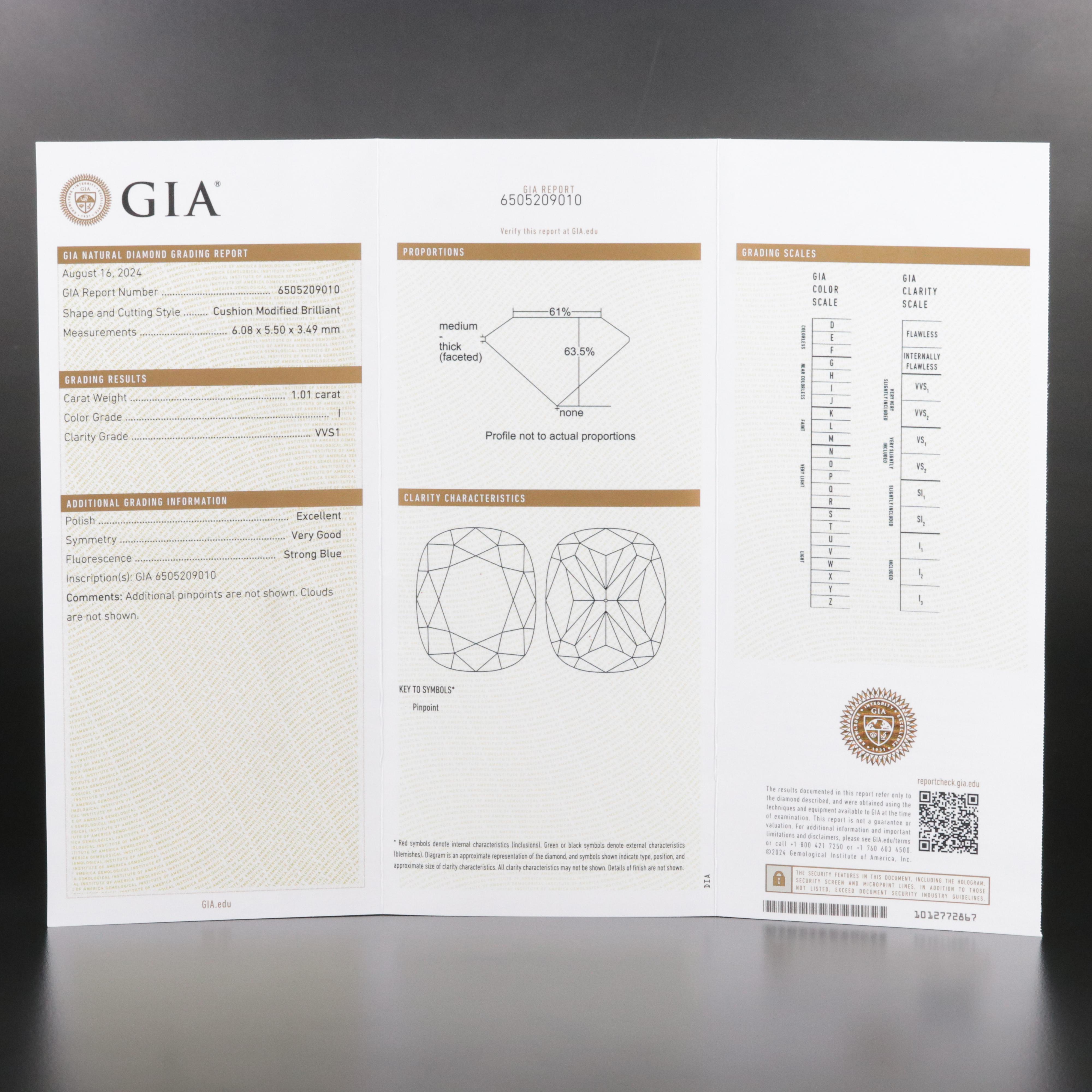 Loose 1.01 CT Diamond with GIA Report