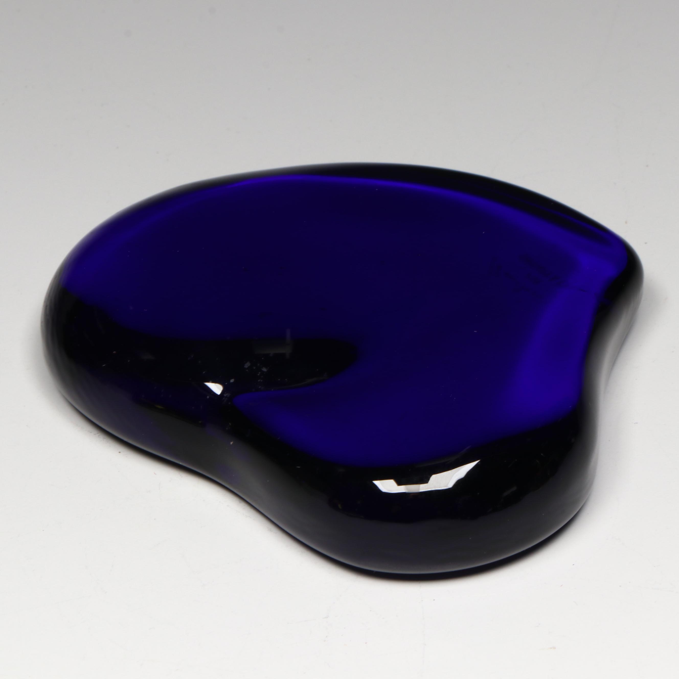 Elsa Peretti for Tiffany & Co. Blue Glass Heart Paperweight