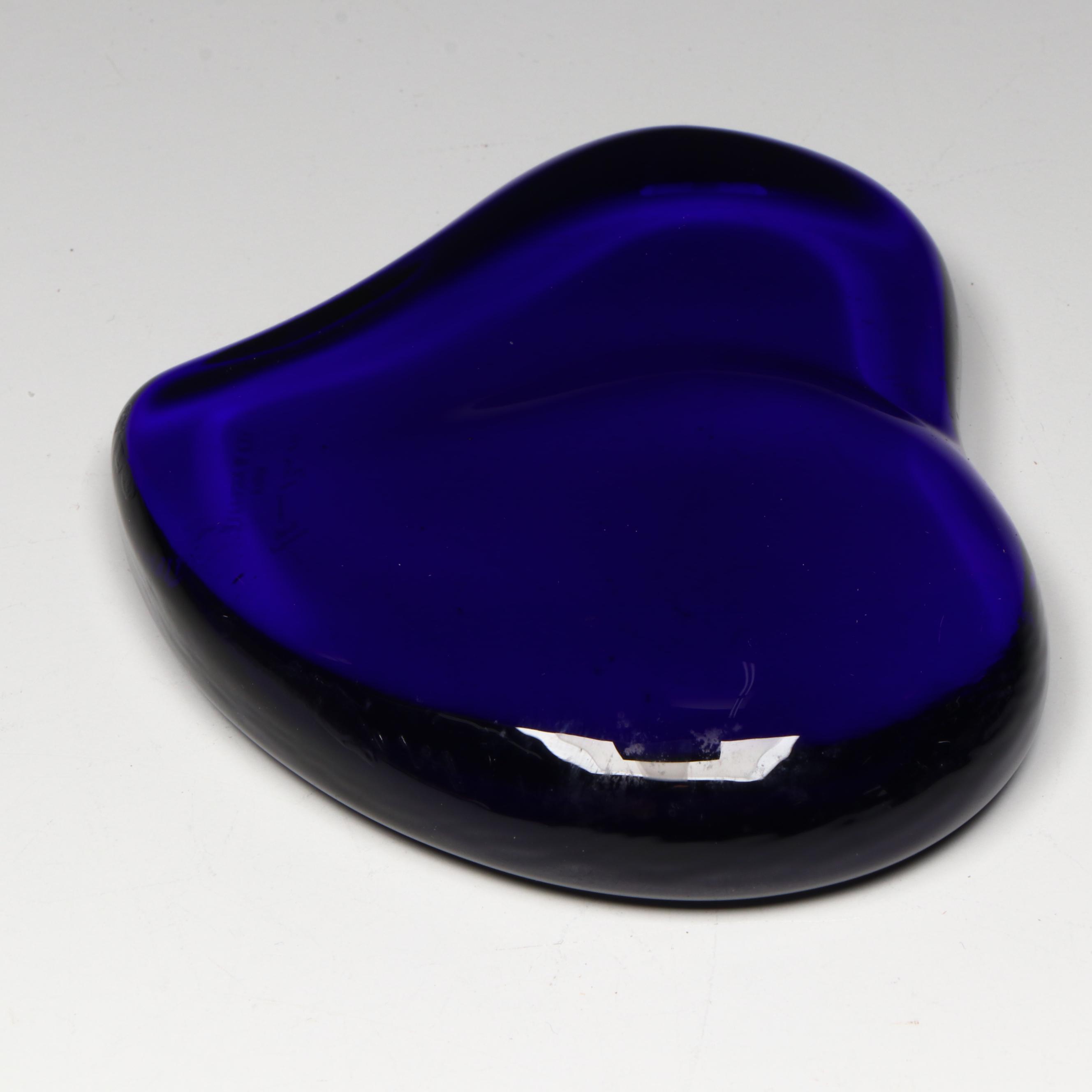 Elsa Peretti for Tiffany & Co. Blue Glass Heart Paperweight