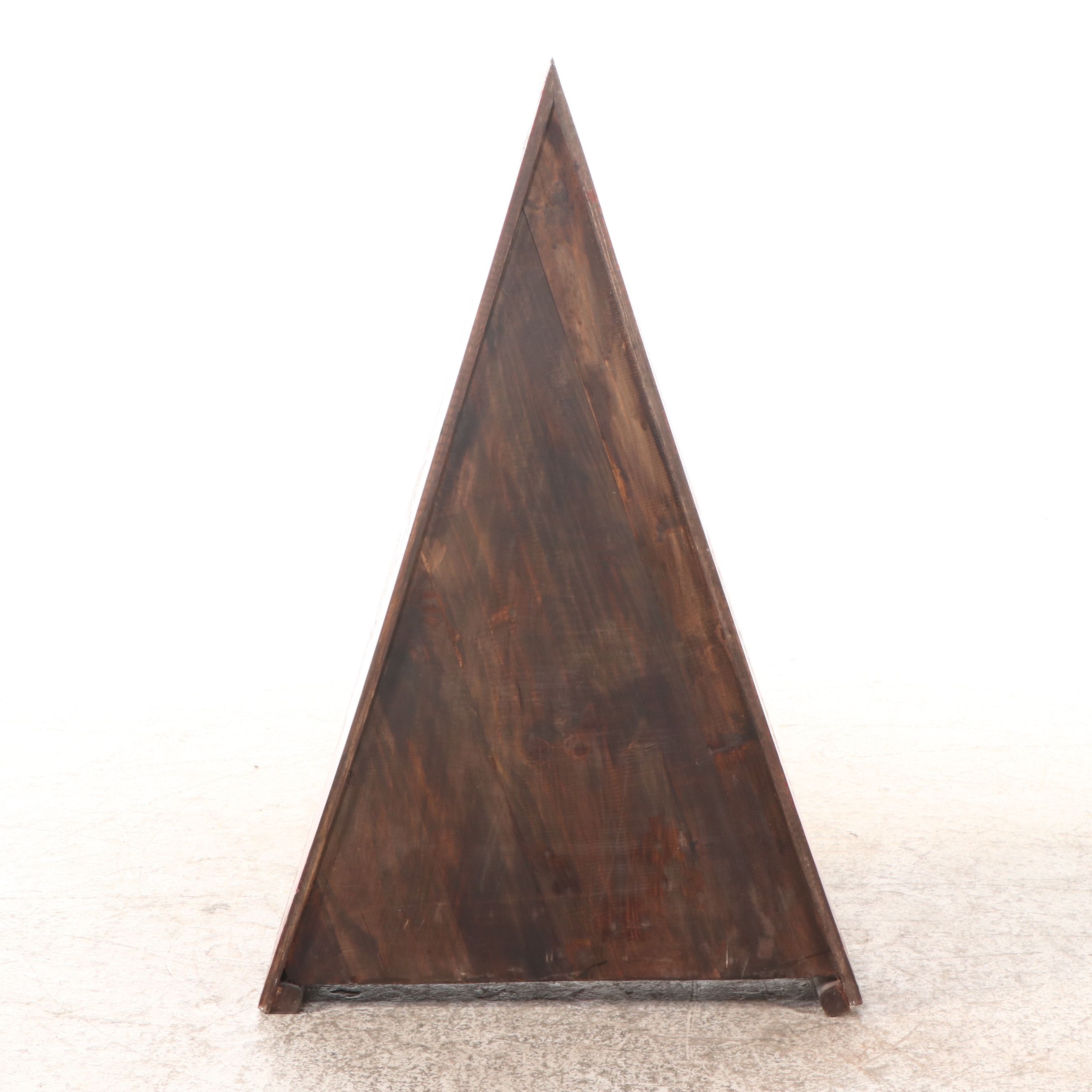 Southeast Asian Style Polychrome Wood Pyramid-Shaped Chest of Drawers