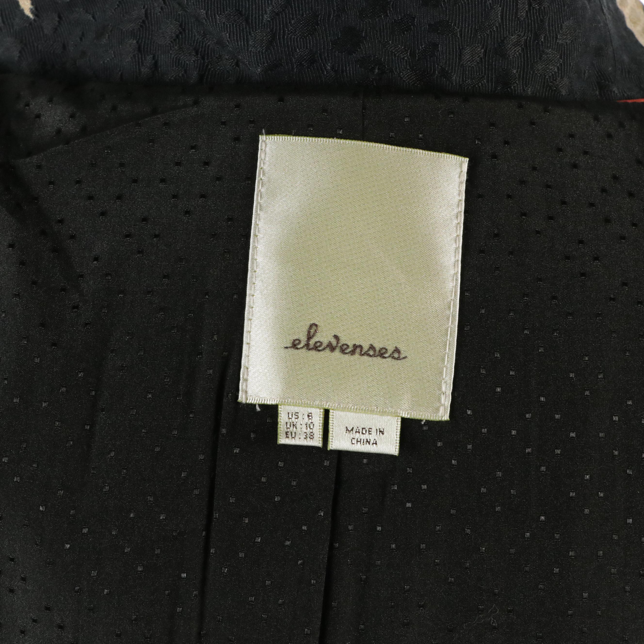 Theory Top Stitched Crepe Mini Dress and Elevenses Floral Jacquard Coat