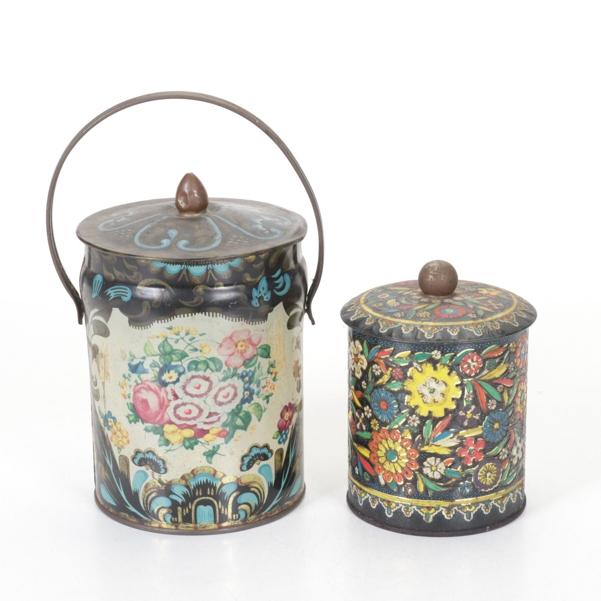 Molded Leather Camel Figurine & Food Tins