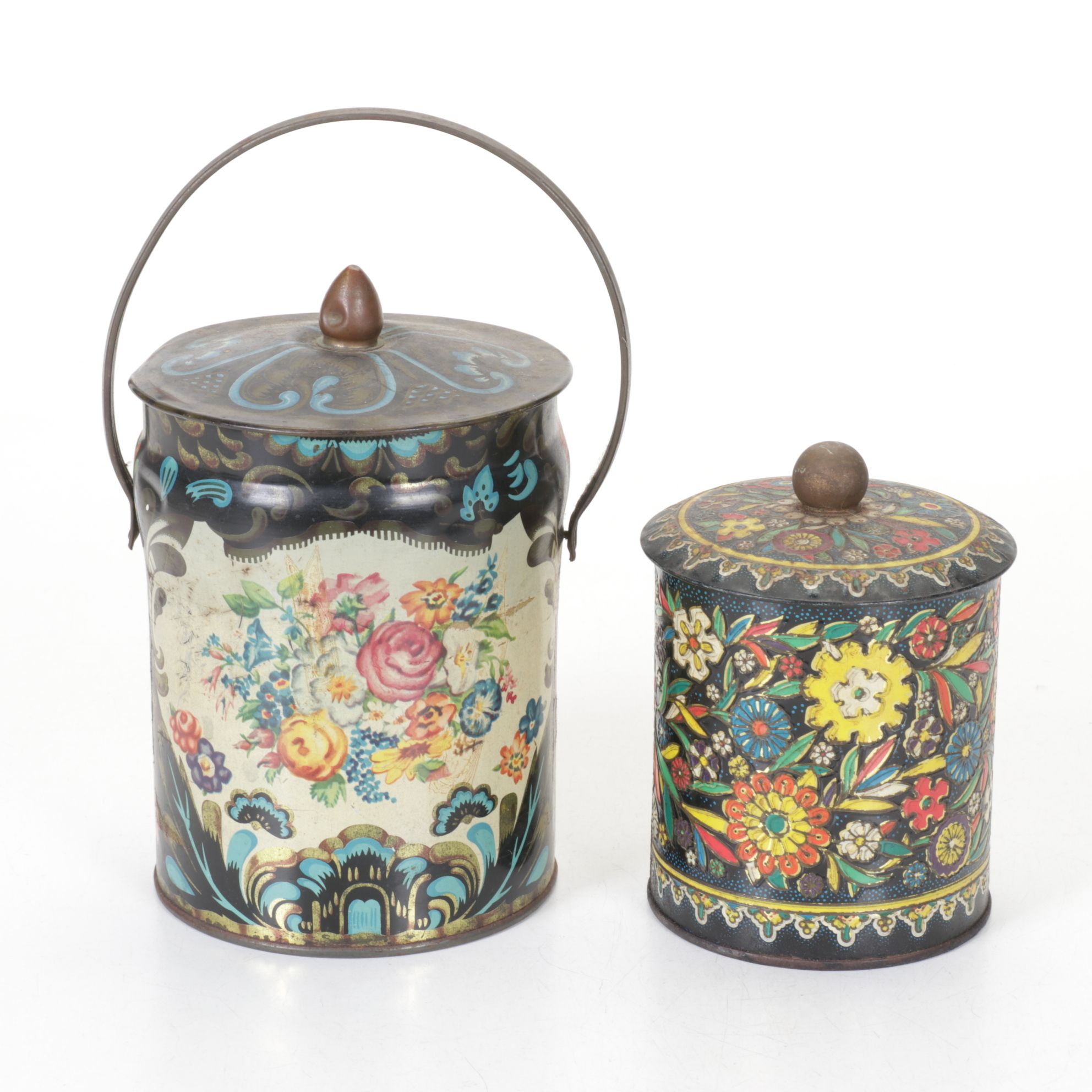 Molded Leather Camel Figurine & Food Tins