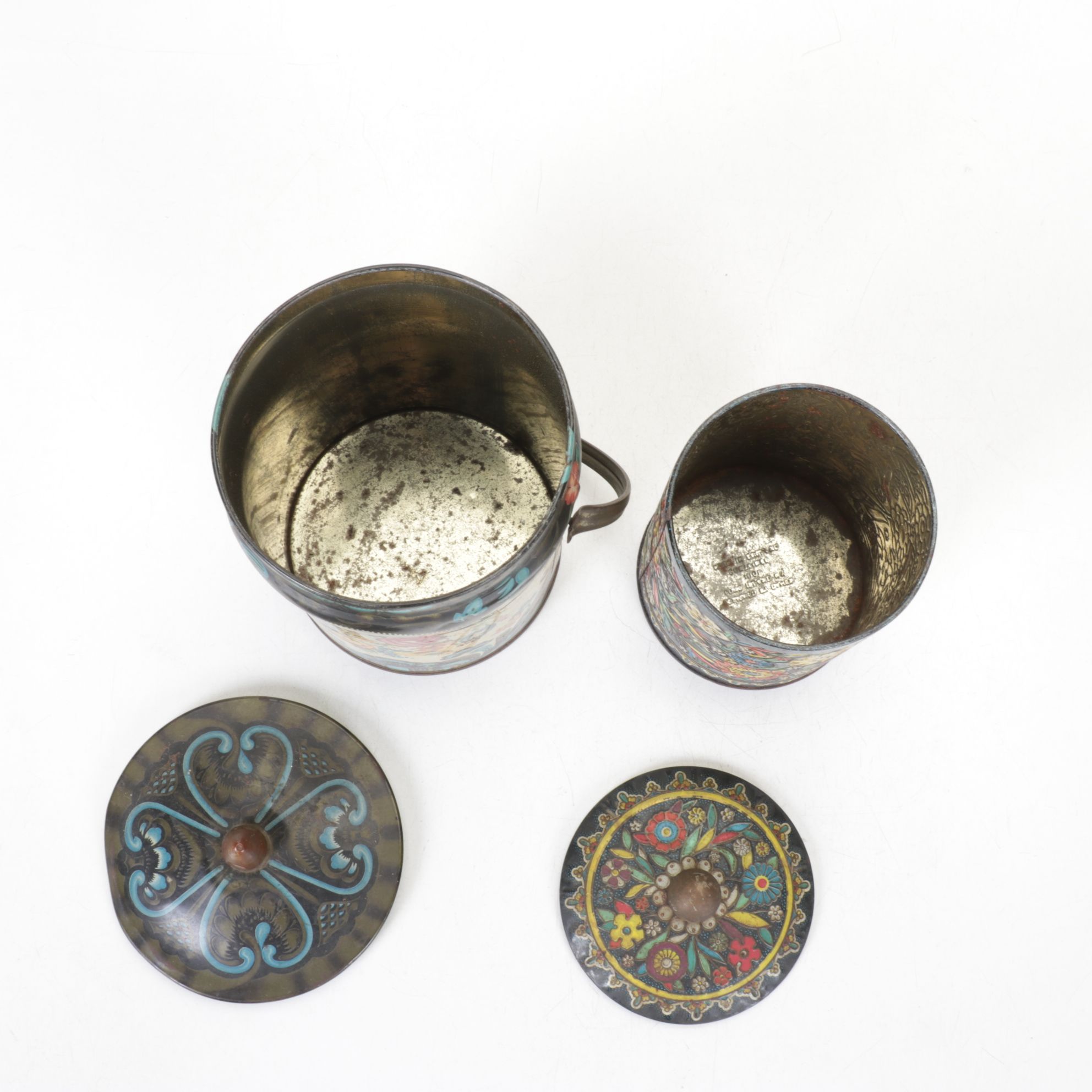 Molded Leather Camel Figurine & Food Tins