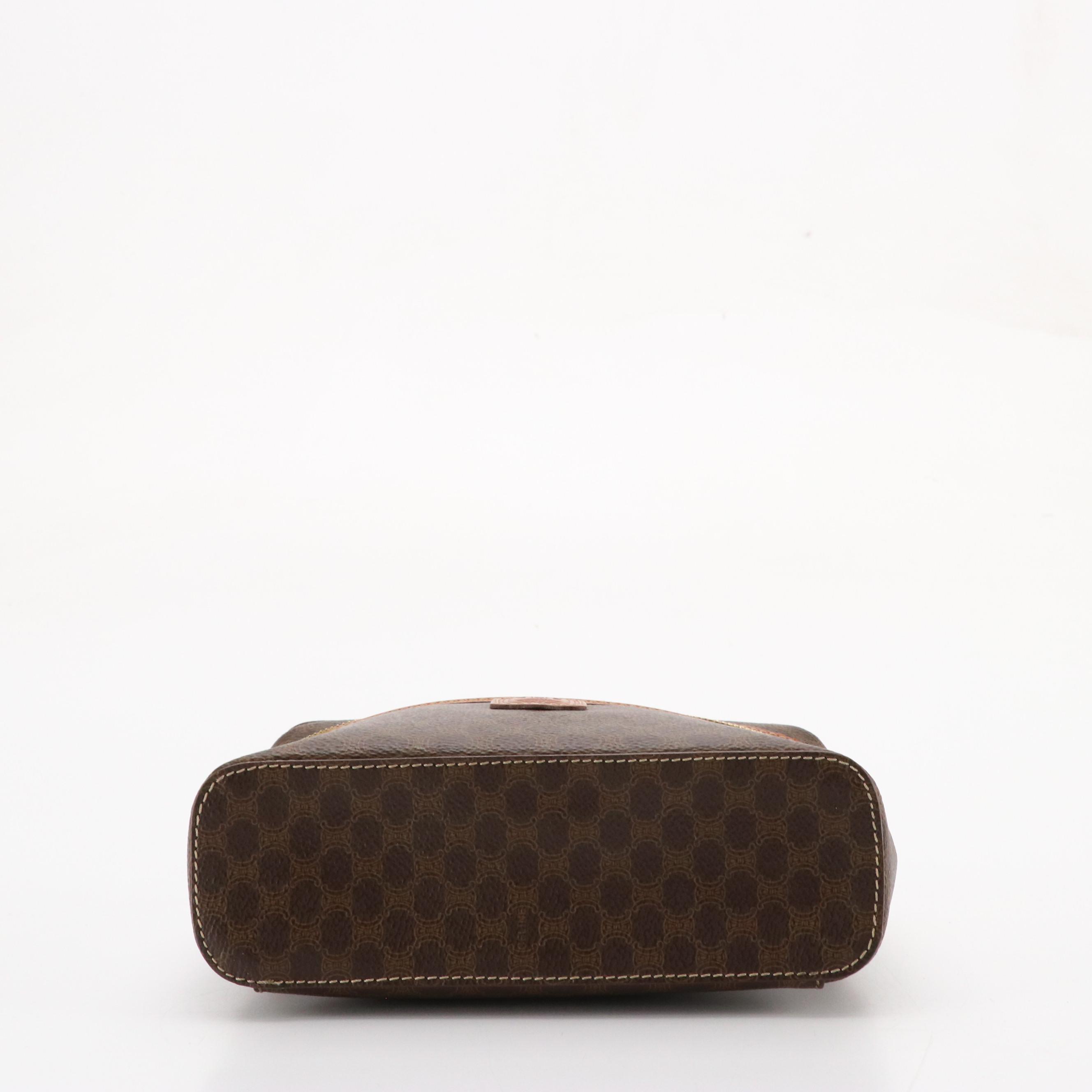 Celine Vanity Case in Macadam Canvas and Leather Trim