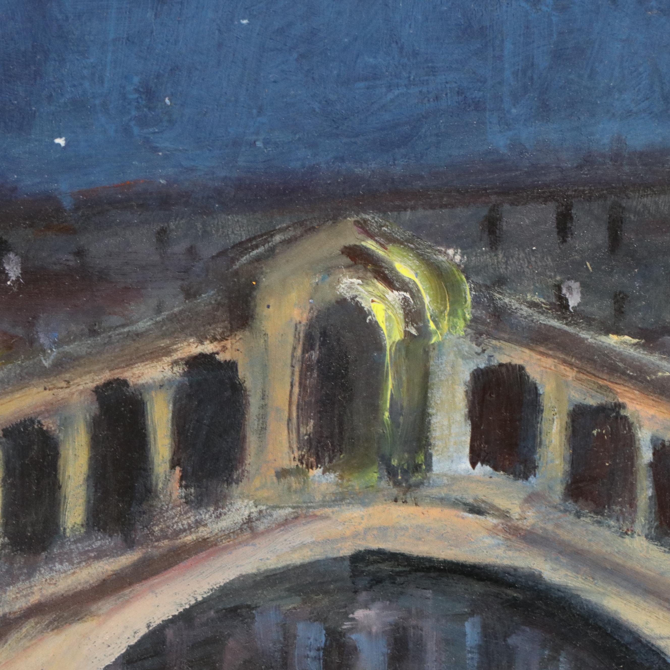 Nino Pippa Oil Painting "Venice - Moonlight Over the Grand Canal," 2022