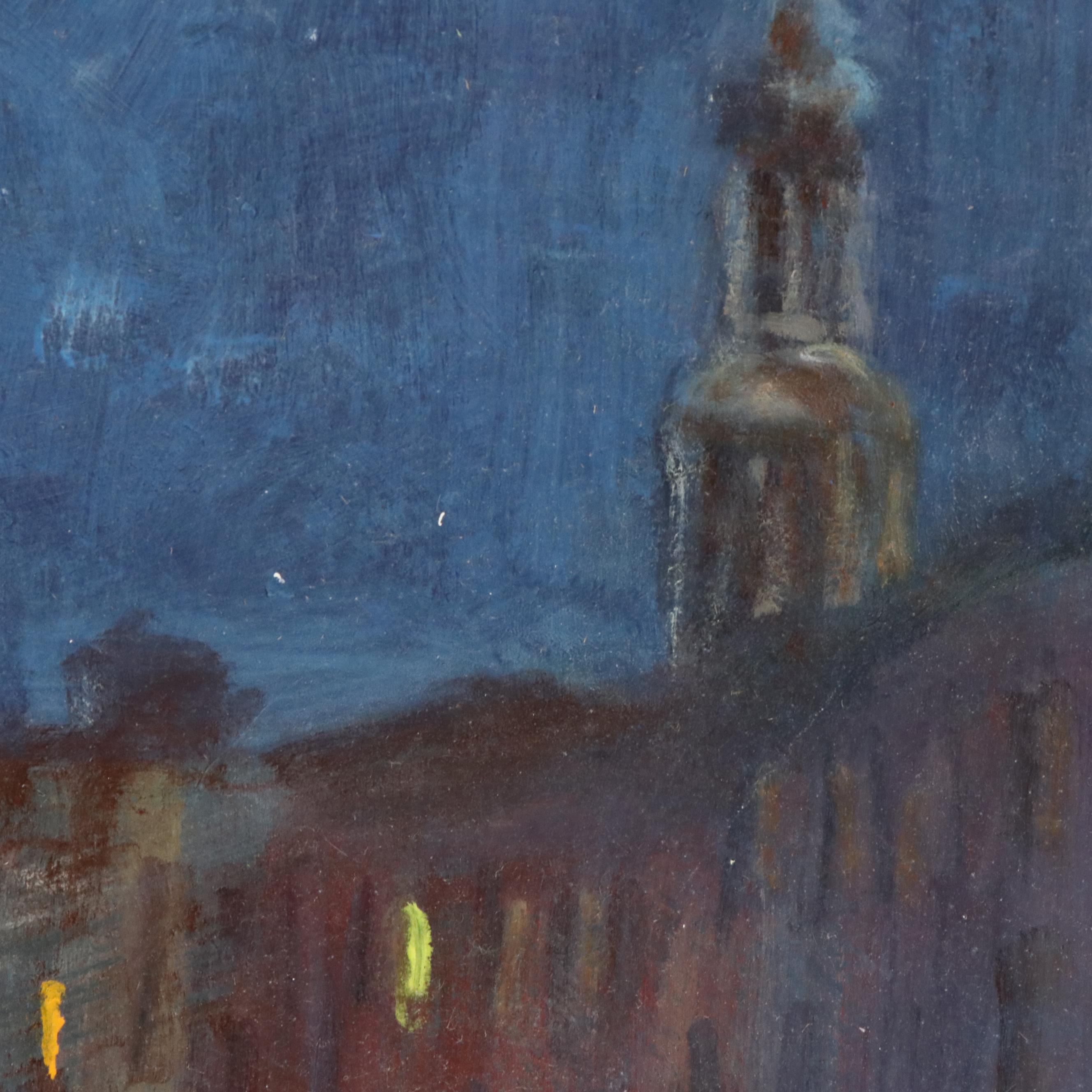 Nino Pippa Oil Painting "Venice - Moonlight Over the Grand Canal," 2022