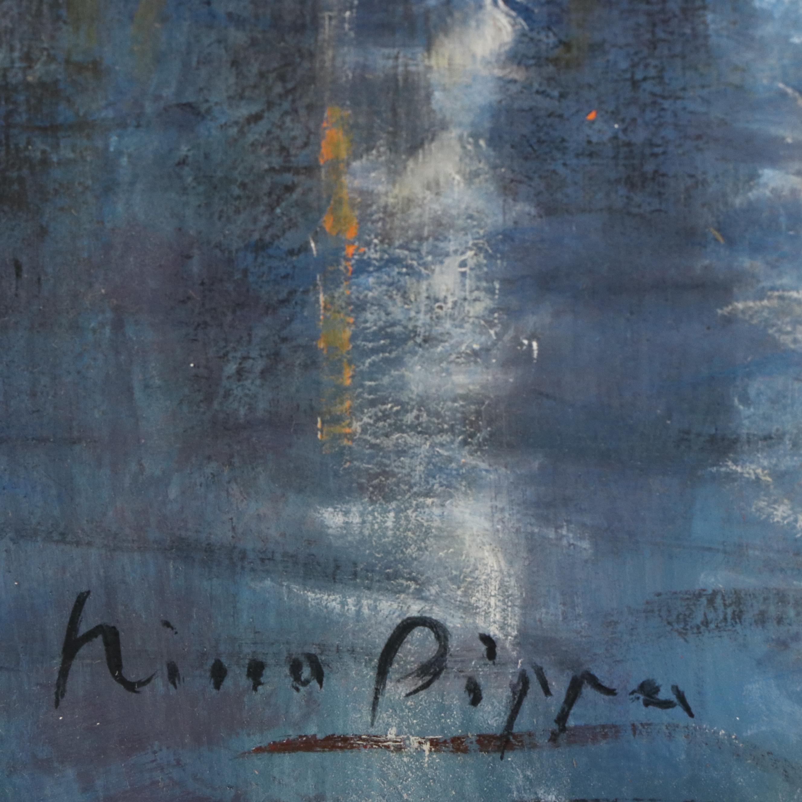 Nino Pippa Oil Painting "Venice - Moonlight Over the Grand Canal," 2022