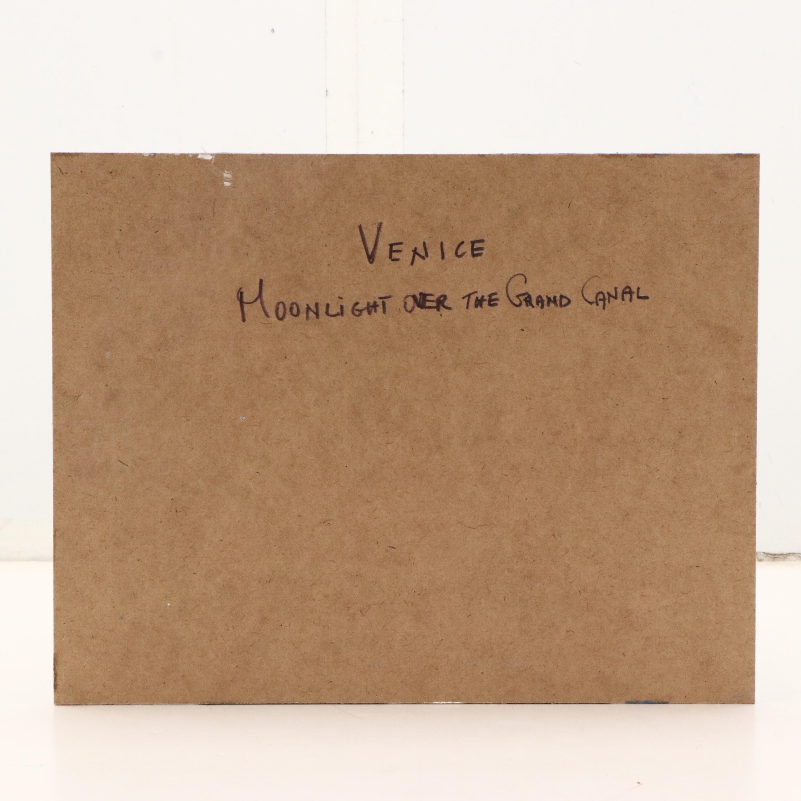 Nino Pippa Oil Painting "Venice - Moonlight Over the Grand Canal," 2022