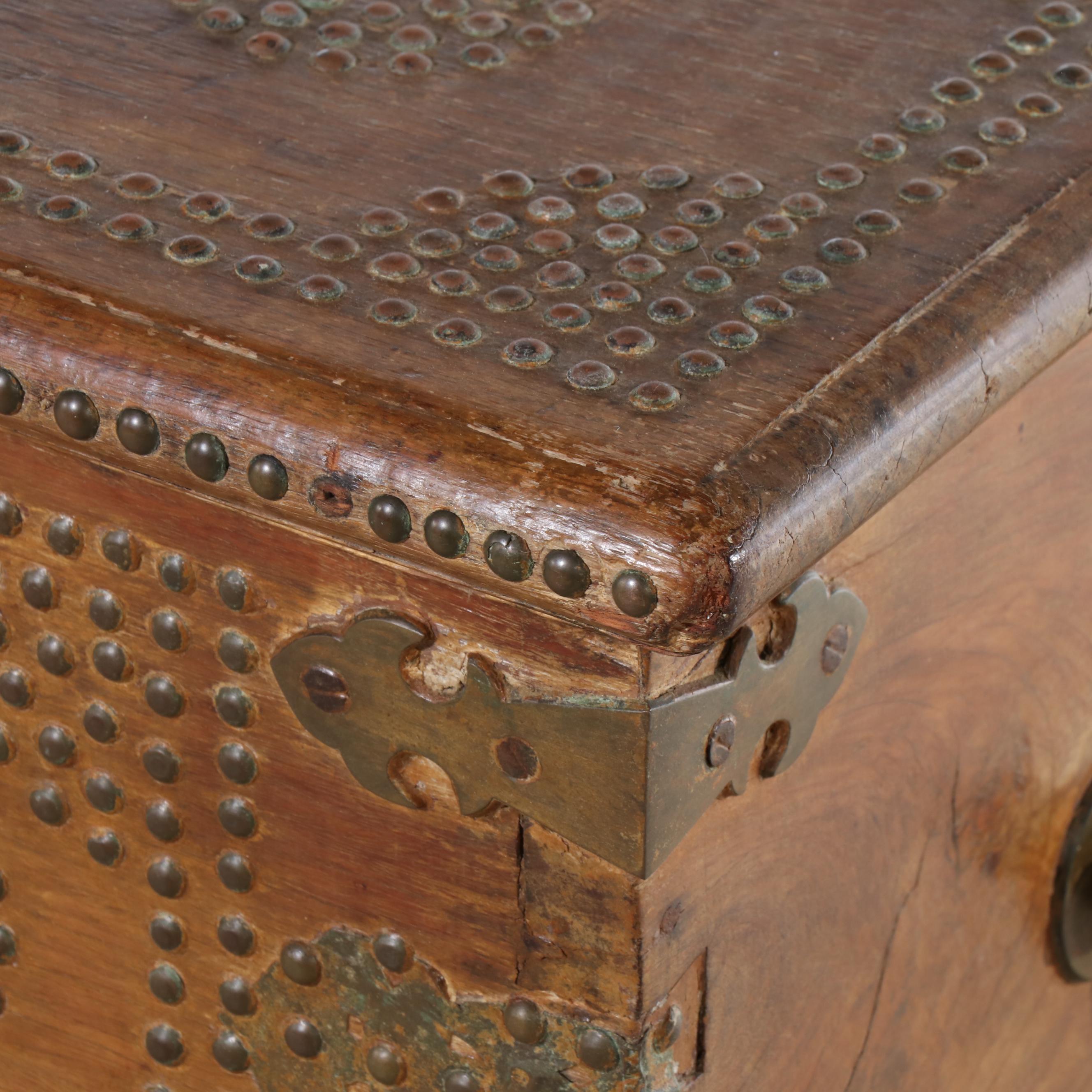 Anglo-Indian Style Brass Nailhead-Decorated Trunk, 20th Century