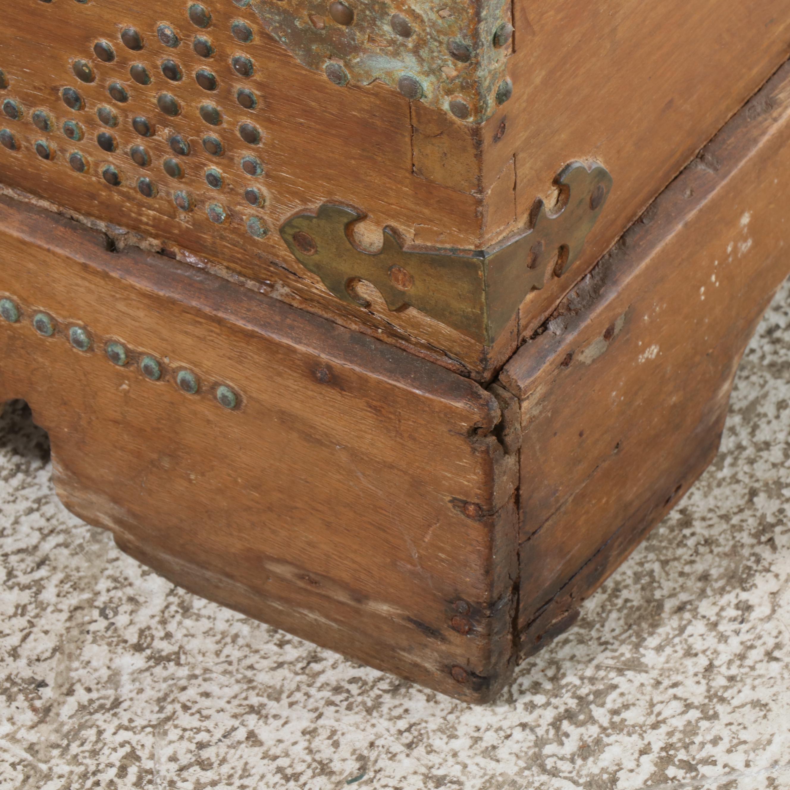Anglo-Indian Style Brass Nailhead-Decorated Trunk, 20th Century